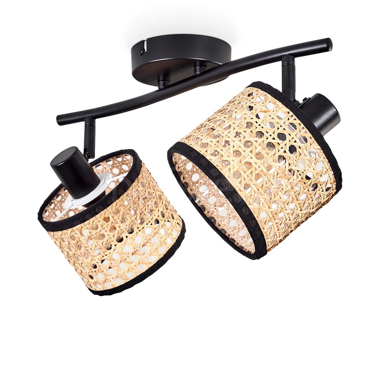 hofstein Deckenleuchte moderne Deckenlampe aus Metall/Rattan/Wiener günstig online kaufen