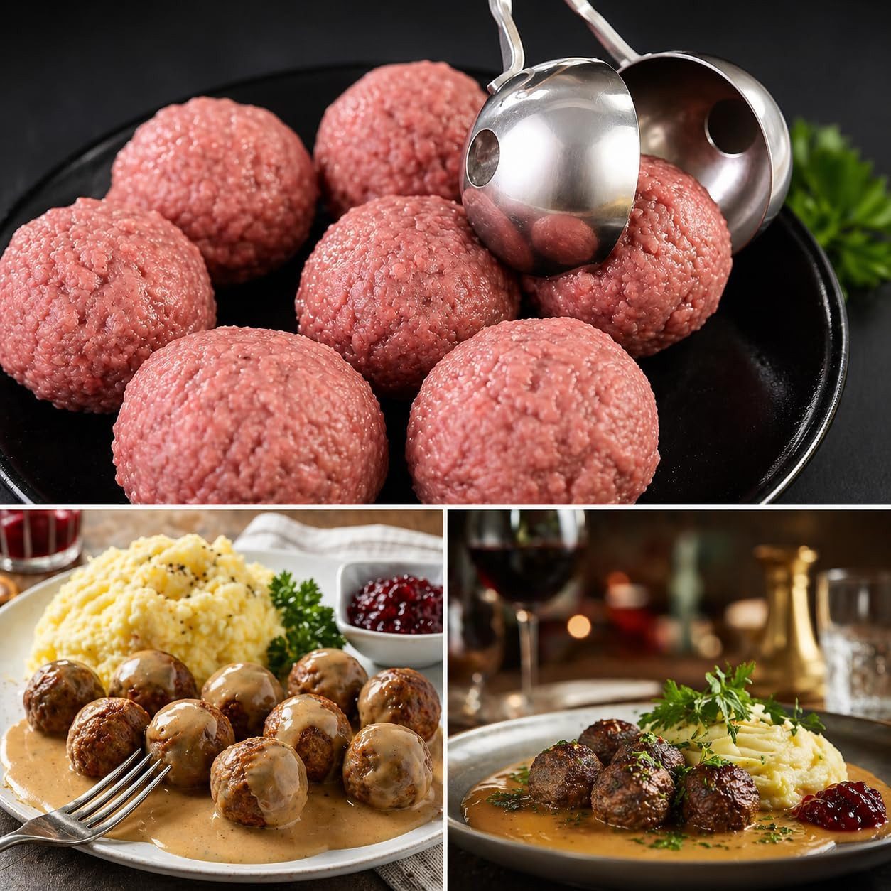 FELIXLEO Brühsieb 2er Fleischbällchenzange Edelstahl Für Meatballs Keksteig BBQ, (1-St)
