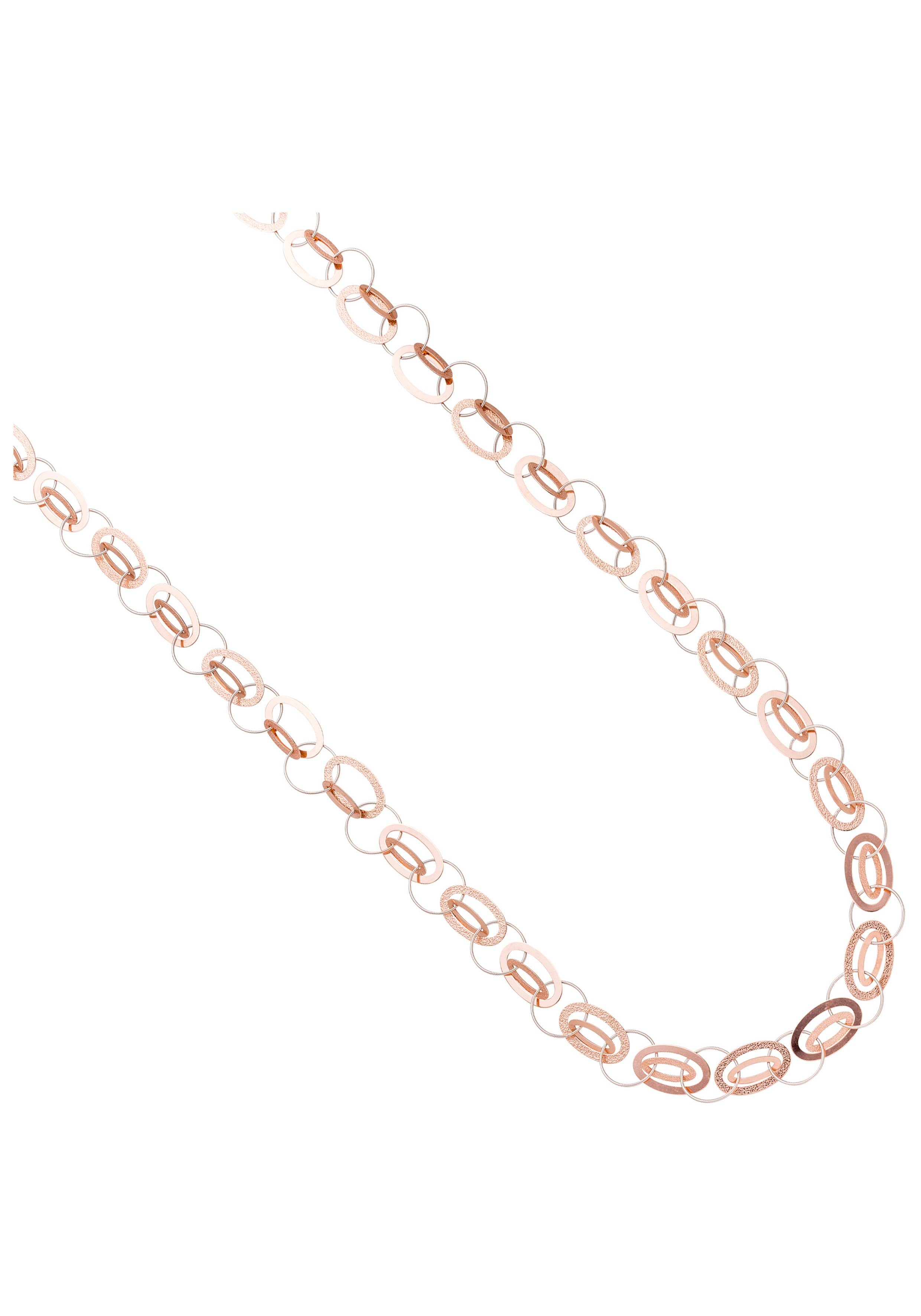 JOBO Statementkette Lange Kette Statement, 925 Silber roségold vergoldet 80 cm