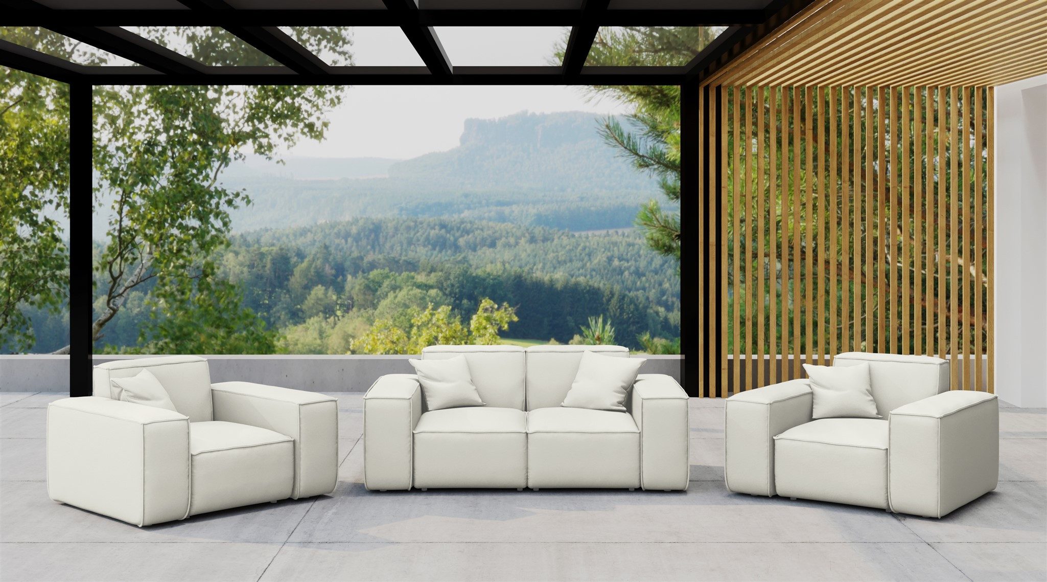 Fun Möbel Gartenlounge-Sessel Gartensessel Sessel Loungsessel SUMMER (inkl. 1 Zierkissen), Pflegeleichter und wetterfester Bezug