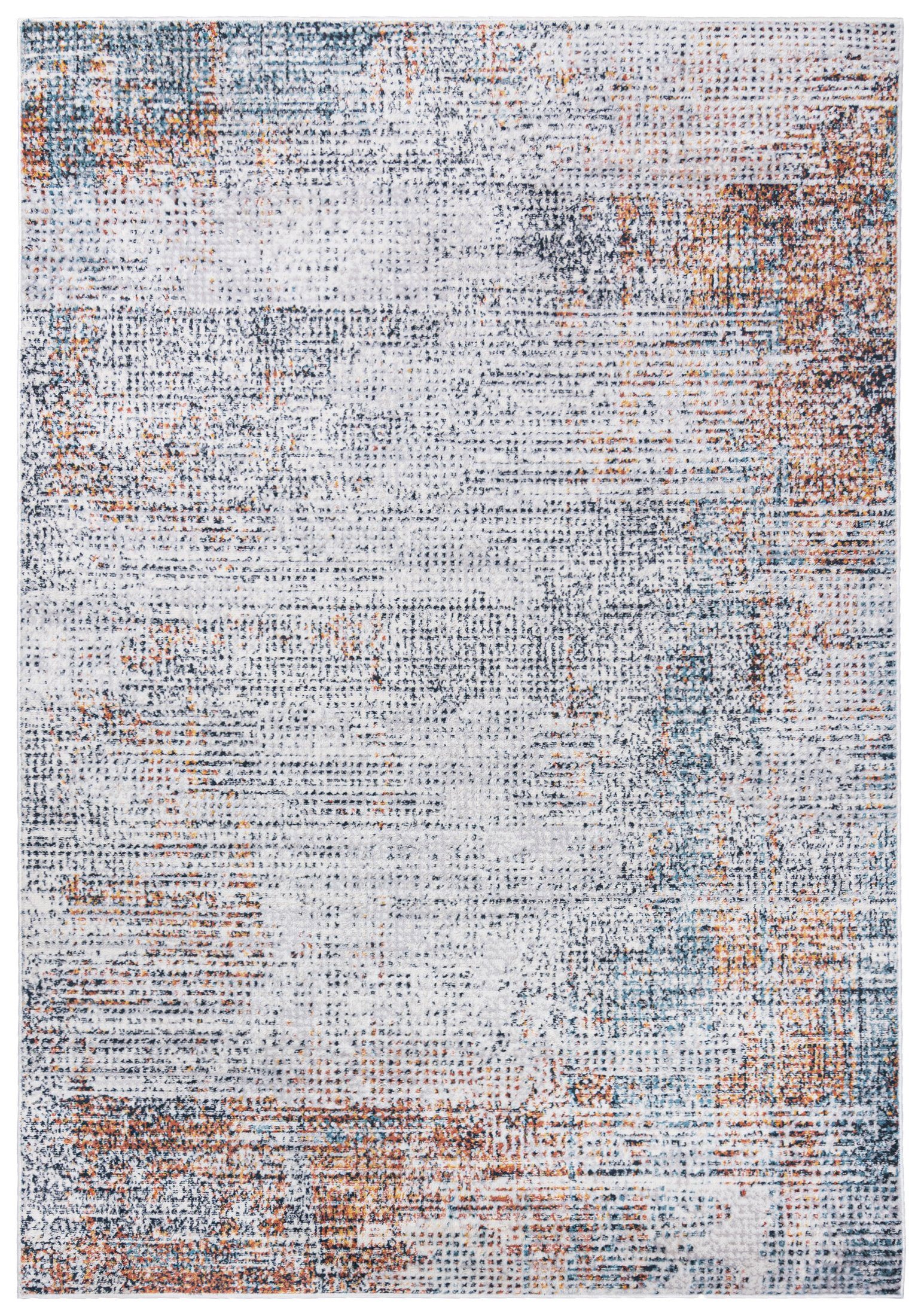 Mazovia Designteppich Modern Vintage Teppich - Abstrakt Muster Creme Bunt - kurzflor, 60 x 100 cm, Wohnzimmer, Geeignet für Fußbodenheizung, Höhe 9 mm, Kurzflor