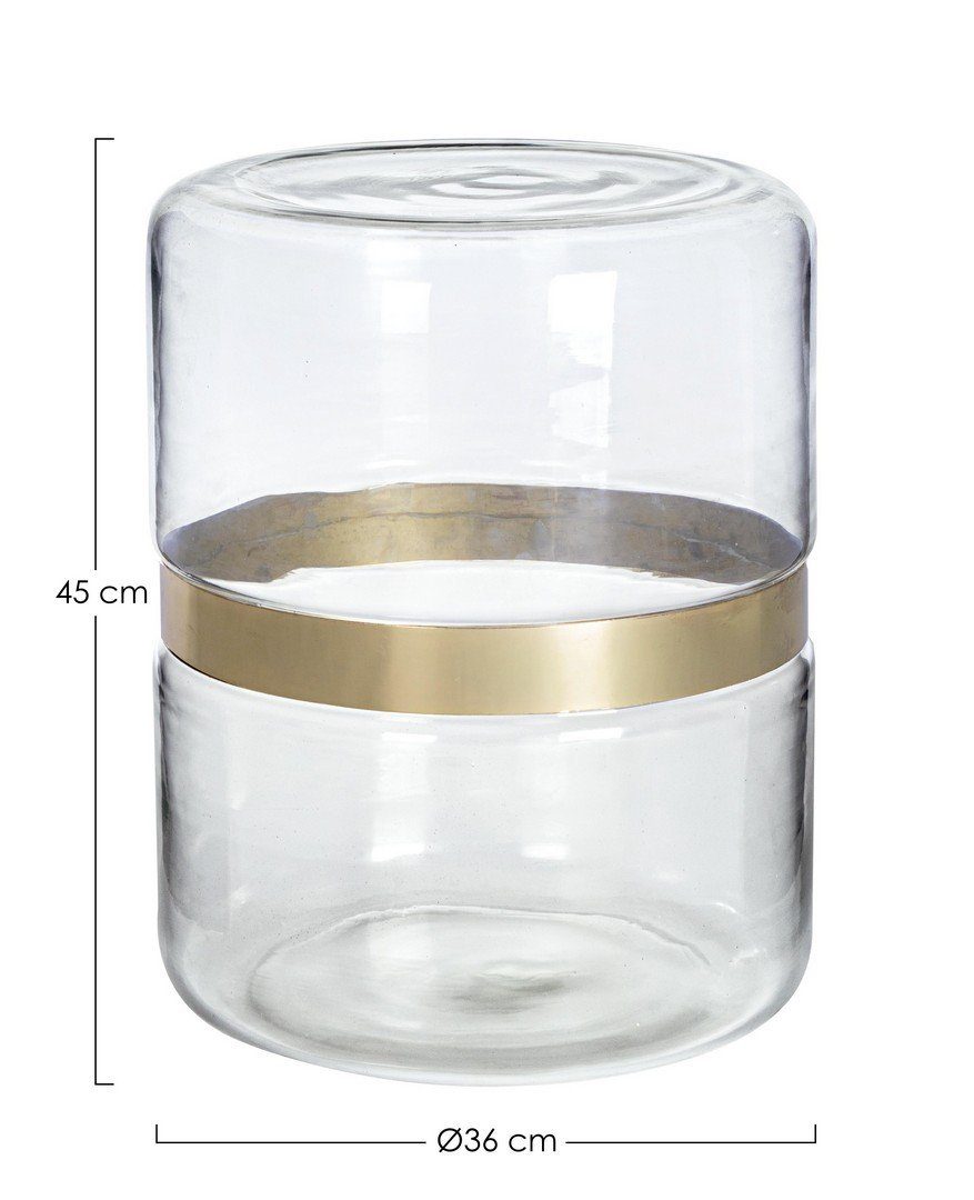 Natur24 Beistelltisch Beistelltisch Namit 36 x 36 x 45 cm Glas und Stahl