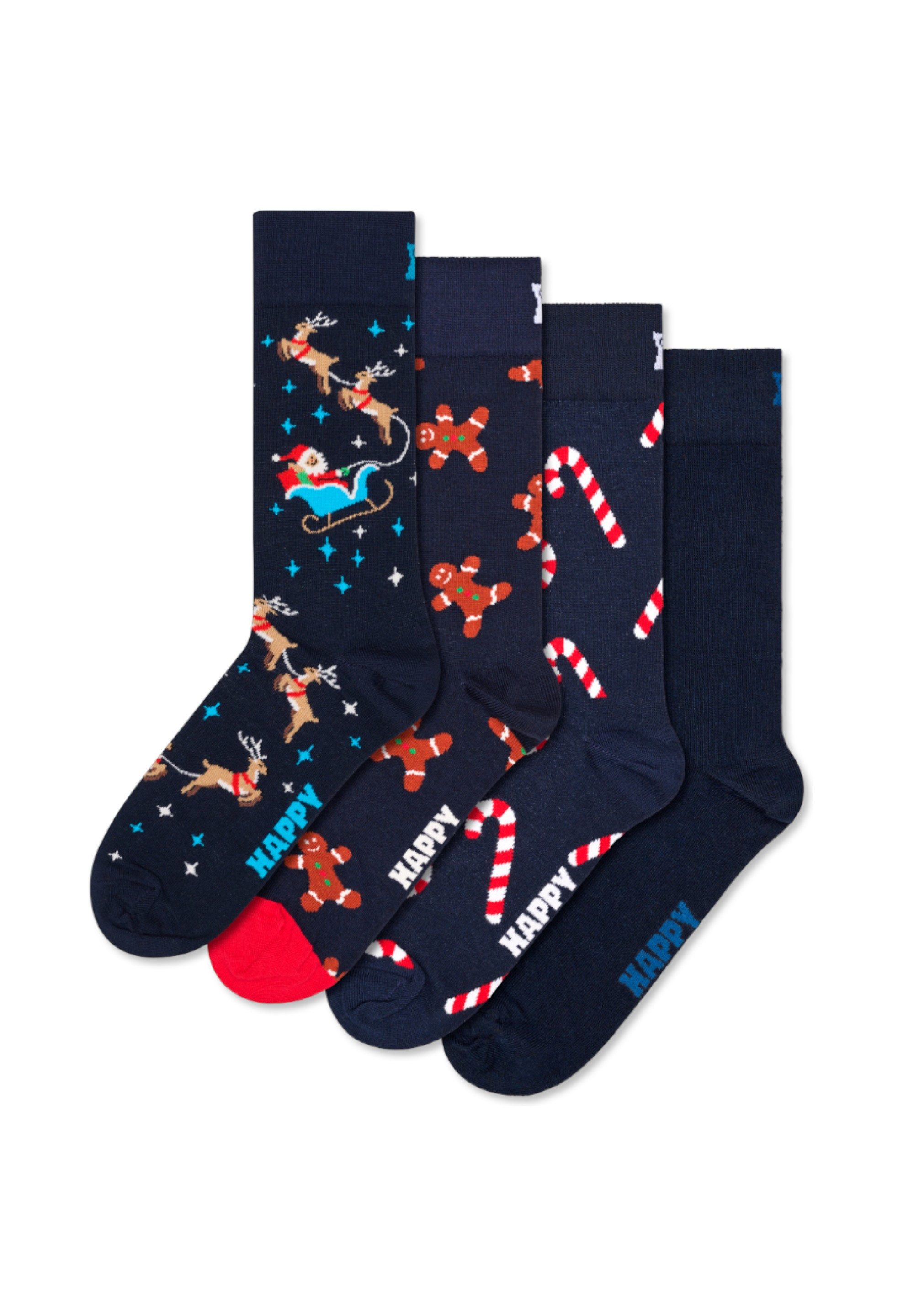 Happy Socks Basicsocken 4-Pack Holiday Navy Socks Gift Set Verstärkte Ferse günstig online kaufen