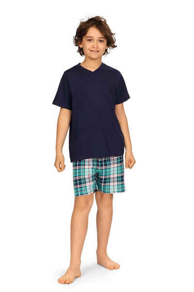 Comte Schlafanzug Comte Kids (Set, 2 tlg., Set) Jungen Schlafanzug Pyjama Kurzarm Baumwolle