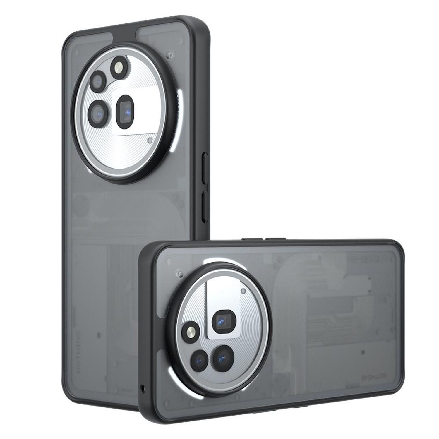 Wigento Handyhülle Für Nothing Phone 3a Pro Armor Design TPU / PC Schutz Hülle Schwarz, Stilvoll, robust, präzise Passform
