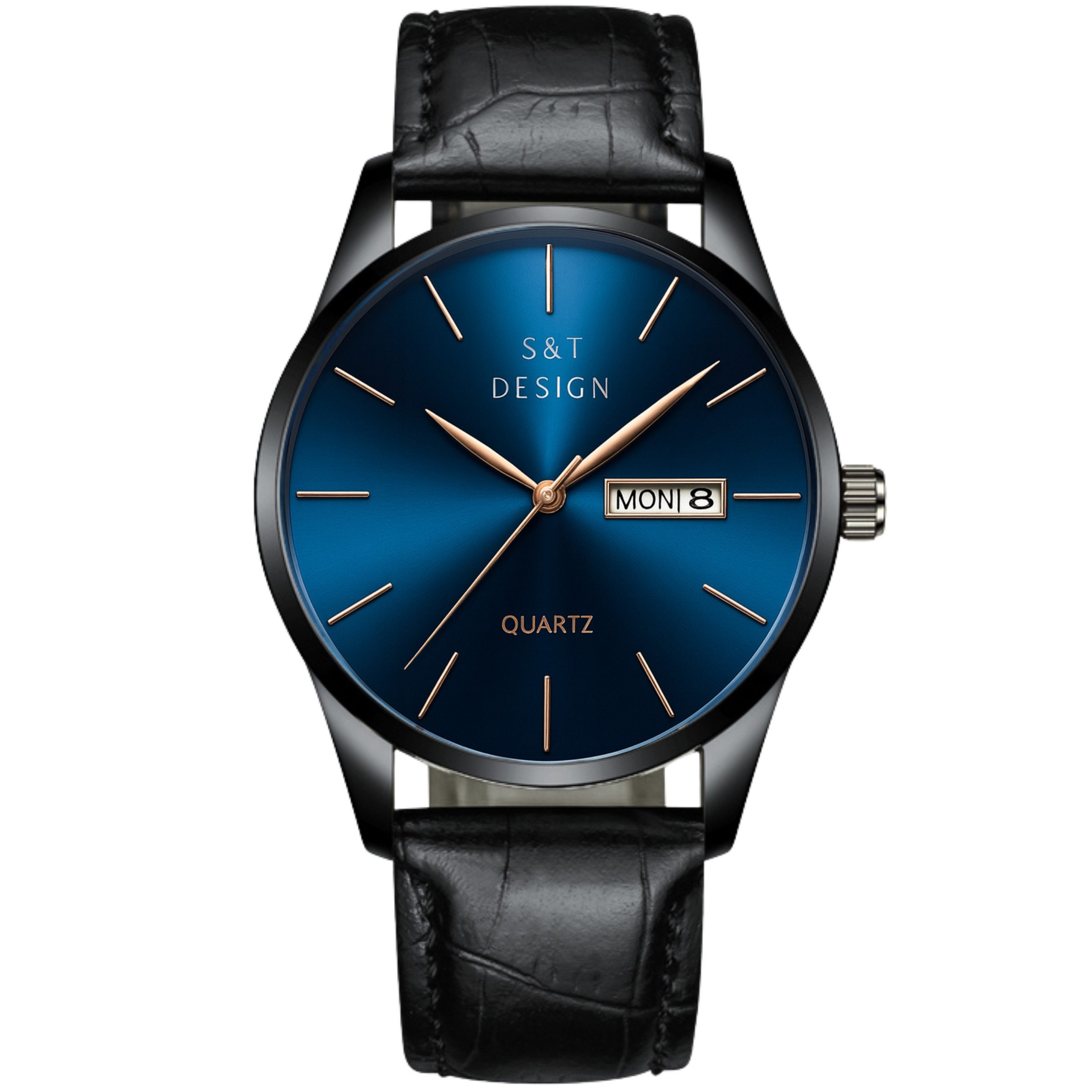 S&T Design Quarzuhr Herren Uhr Leder Armbanduhr Herrenuhr, (Packung, inkl. günstig online kaufen