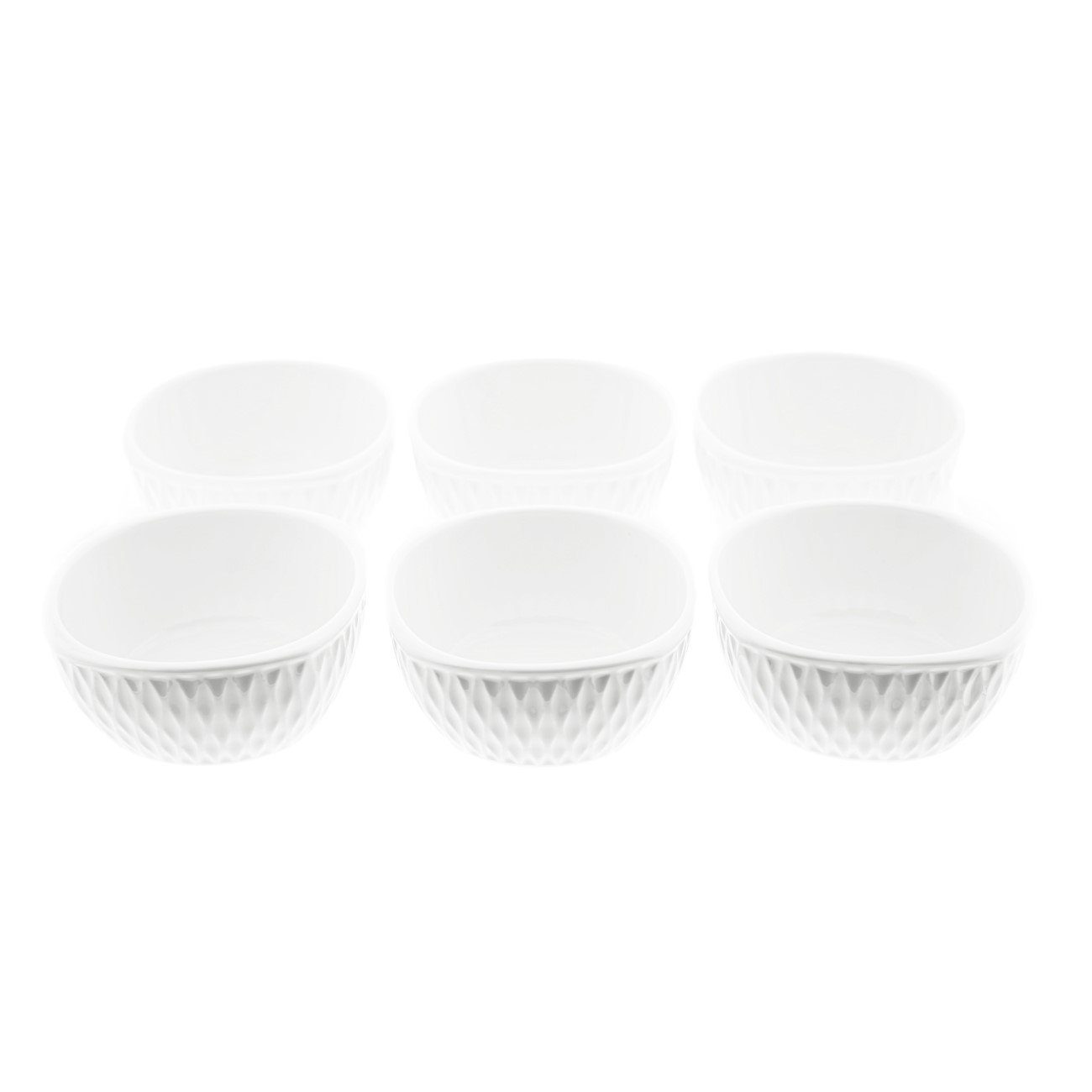 Snackschalen-Set 6er aus mit Weiß Almina Porzellan 200 Snackschale Muster ml