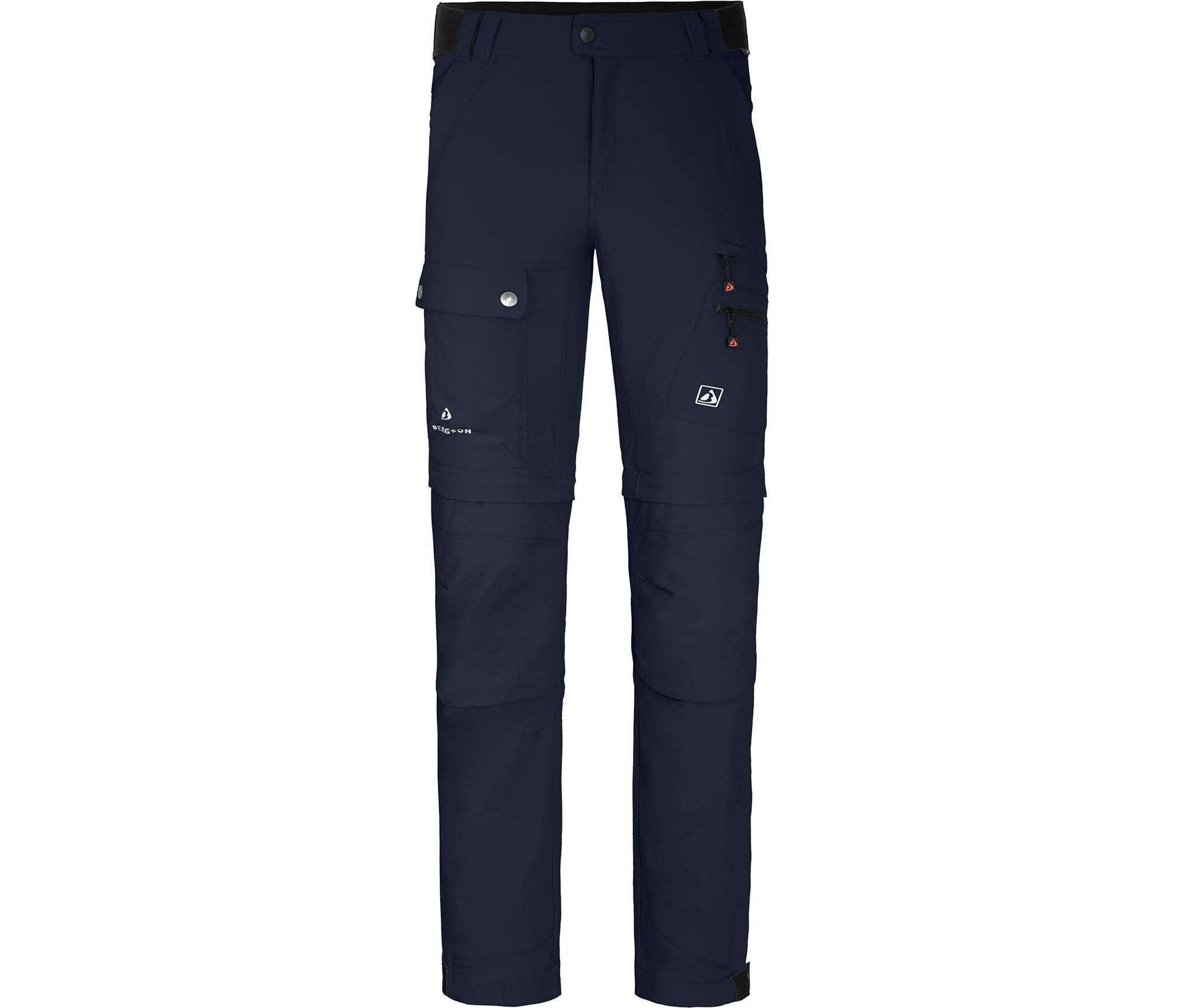 Bergson Zip-off-Hose FROSLEV Bermuda Zipp-Off Herren Wanderhose, recycelt, elastisch, 8 Taschen, Normalgrößen, navy blau