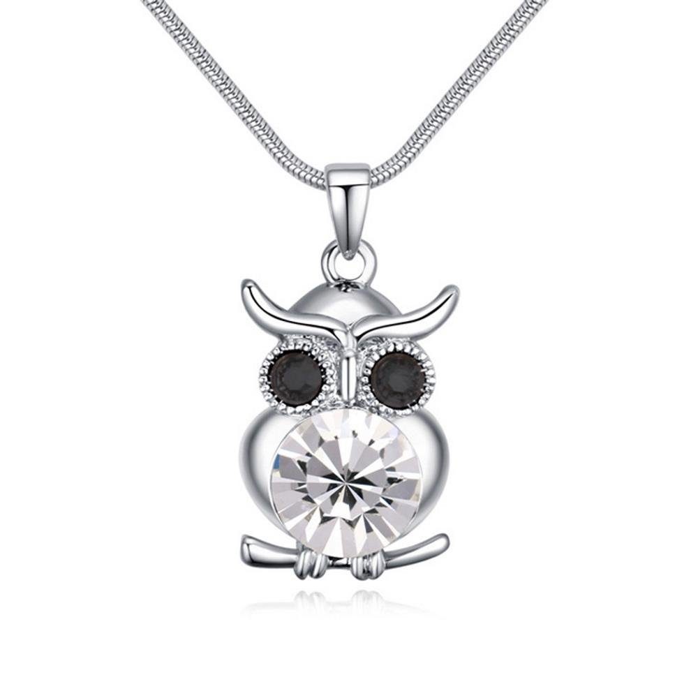 BUNGSA Ketten-Set Kette Eulen Silber aus Messing Damen (1-tlg), Halskette Necklace