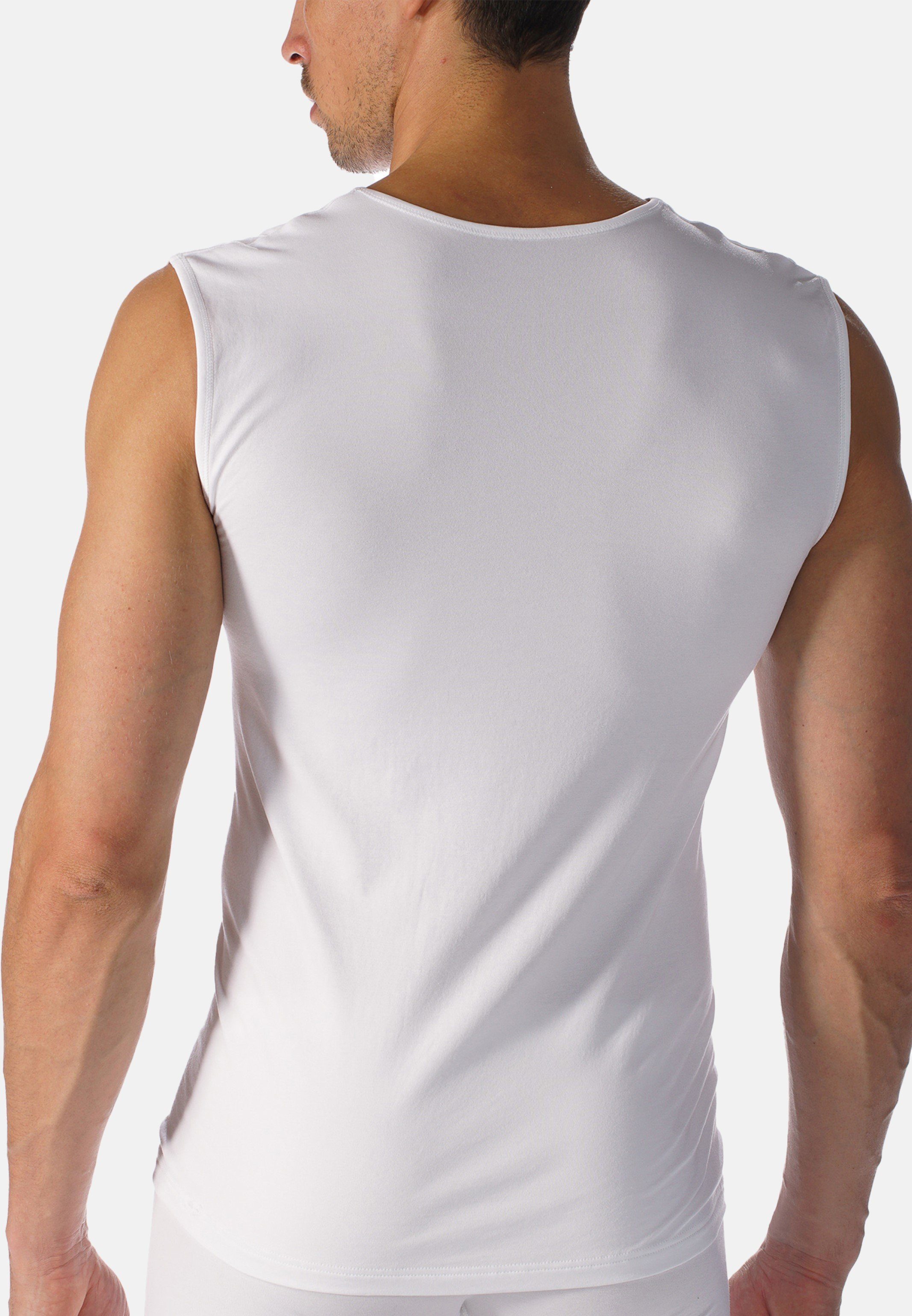 Software auftragende Weiß Ohne / (1-St) Unterhemd Seitennähte Tanktop - Mey Unterhemd