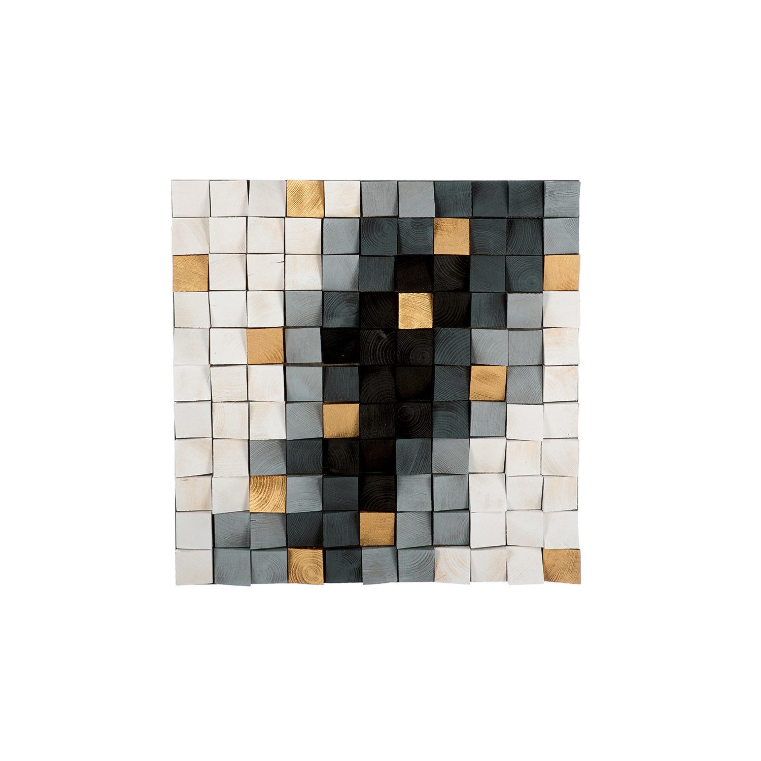 GILDE Wandbild KLEPTON - Bild in 3D-Optik - 76cm x 76cm - Wanddekoration aus Holz, (1xBild), Bilder - Holzblöcke - Wanddekoration - Geschenk - Holzoptik