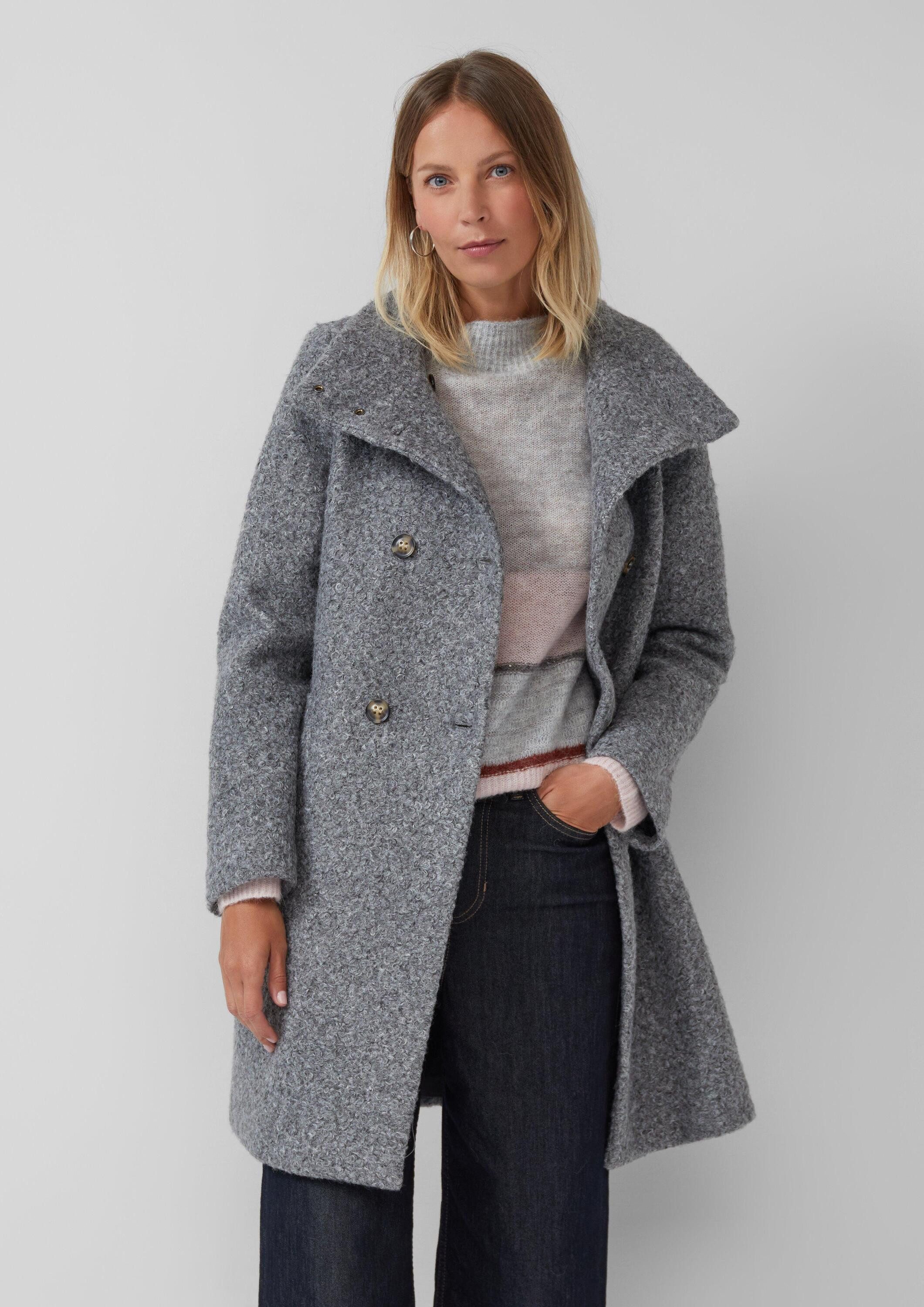 s.Oliver Wintermantel Outdoor-Mantel Gefütterter Bouclé-Mantel mit Stehkrag günstig online kaufen