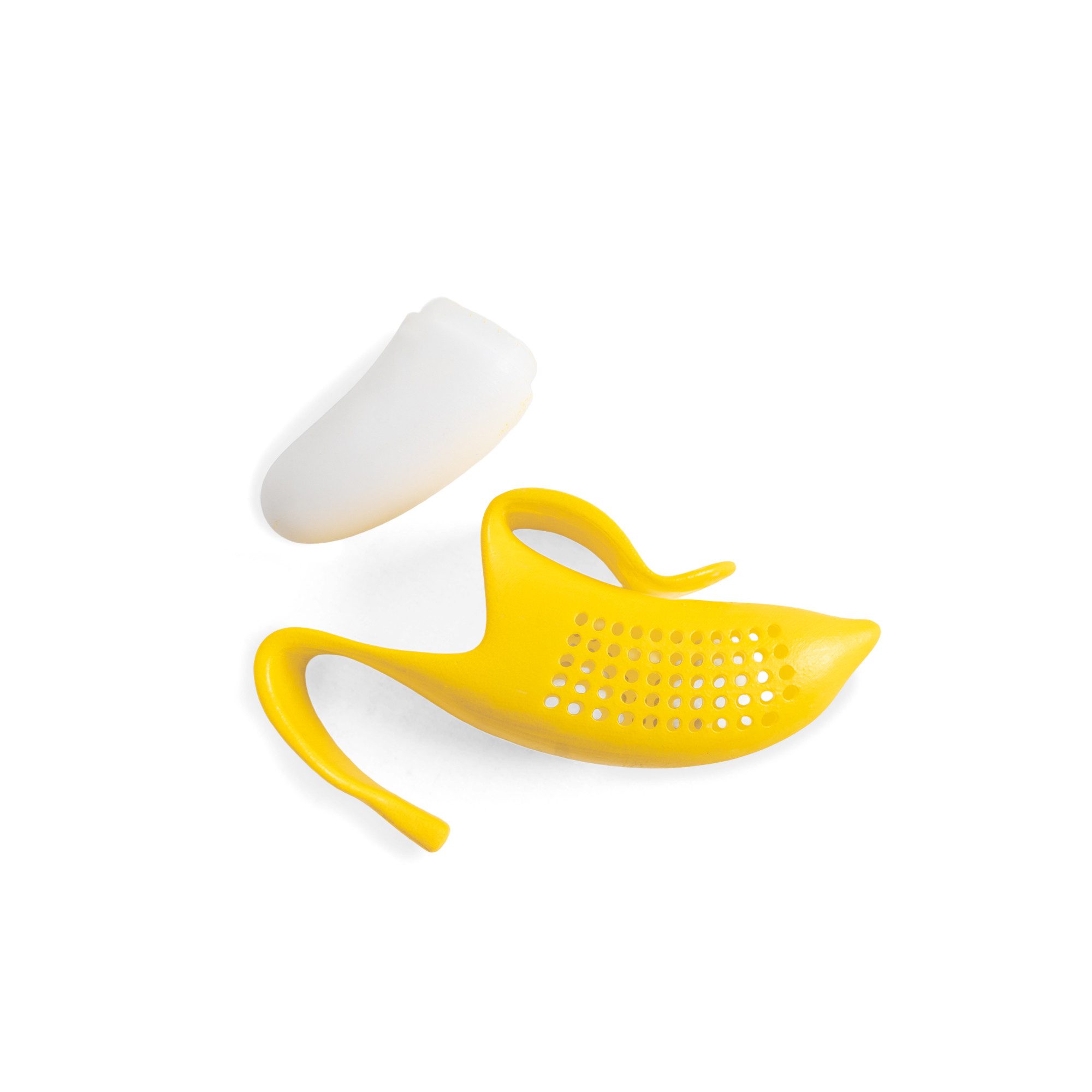 Helio Ferretti Teesieb Banane, Silikon, (Tee-Ei, 1-St., für losen Tee), ca. 11,5 x 6,8 x 3,3 cm