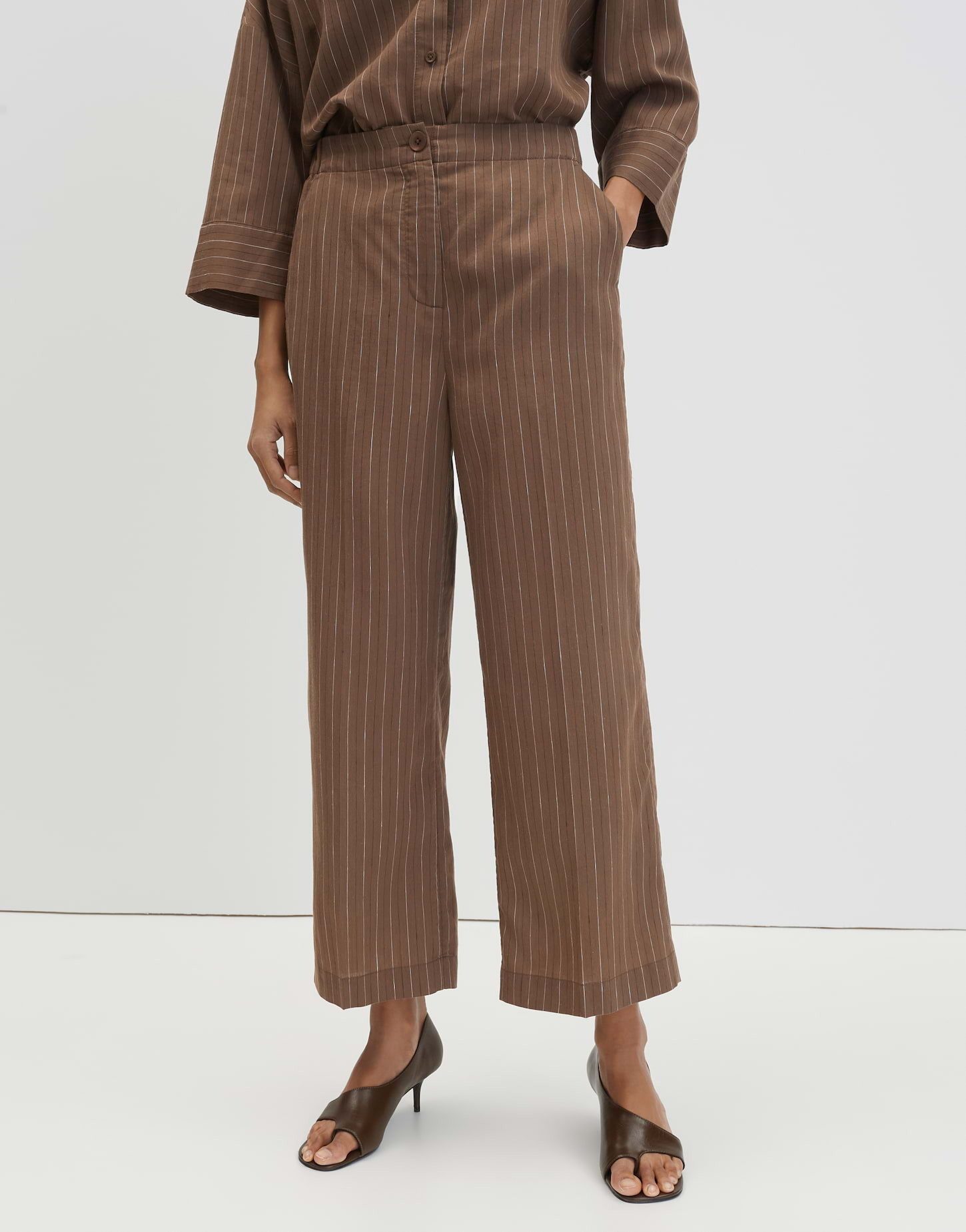 someday Culotte Celino cropped stripe mit Nadelstreifen Leicht strukturierter Look mit feinen Streifen und Bügelfalten