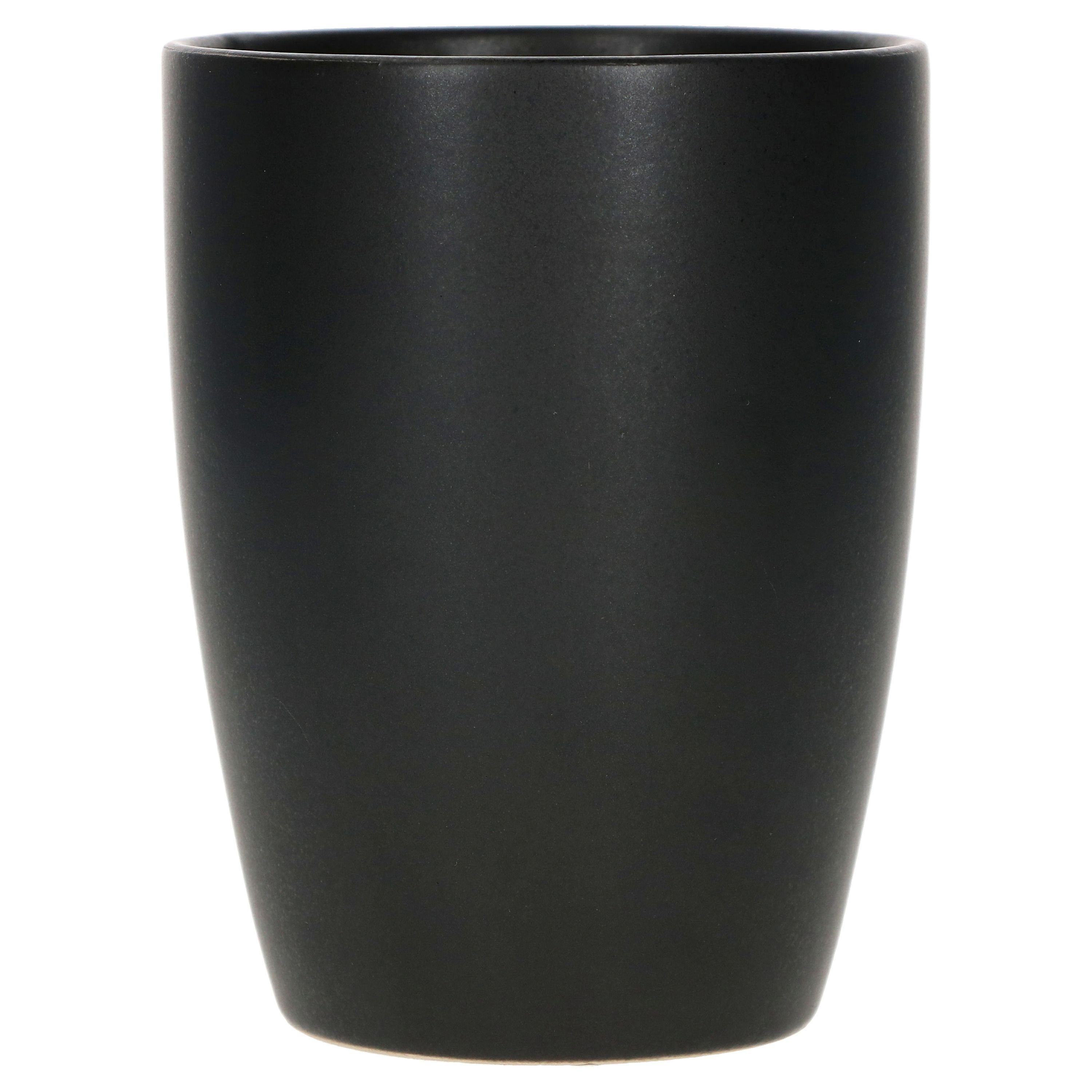 Kaffeebecher Tasse, 280ml & Nero Henkel 4x Weiß ohne Bianco Steingut Becher Schwarz mit MamboCat
