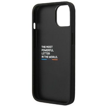BMW Handyhülle Case iPhone 14 Plus Kunstleder Tricolor schwarz Logo