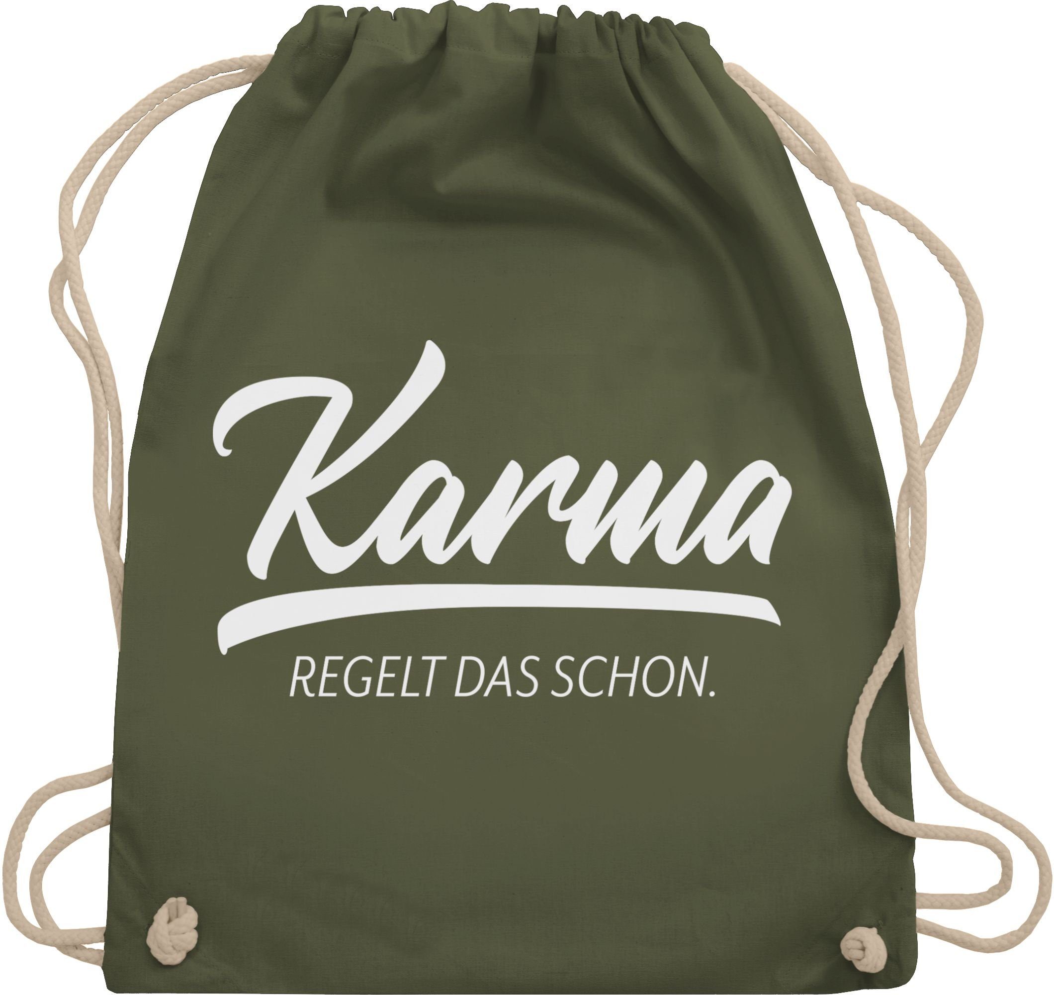 Shirtracer Turnbeutel Karma regelt das schon, Sprüche Statement mit