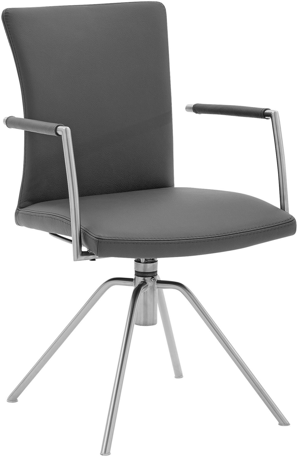 Musterring Armlehnstuhl Helmond 6720 (Packung, 1 St), Drehgestell Edelstahl, inkl. Rückholfunktion, offene Armlehne