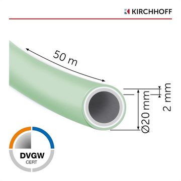 Kirchhoff Alu-Verbundrohr 988901455, PEX Aluverbundrohr, PEX Mehrschichtverbundrohr grau isoliert, 50m Rolle, 20x2mm, DVGW