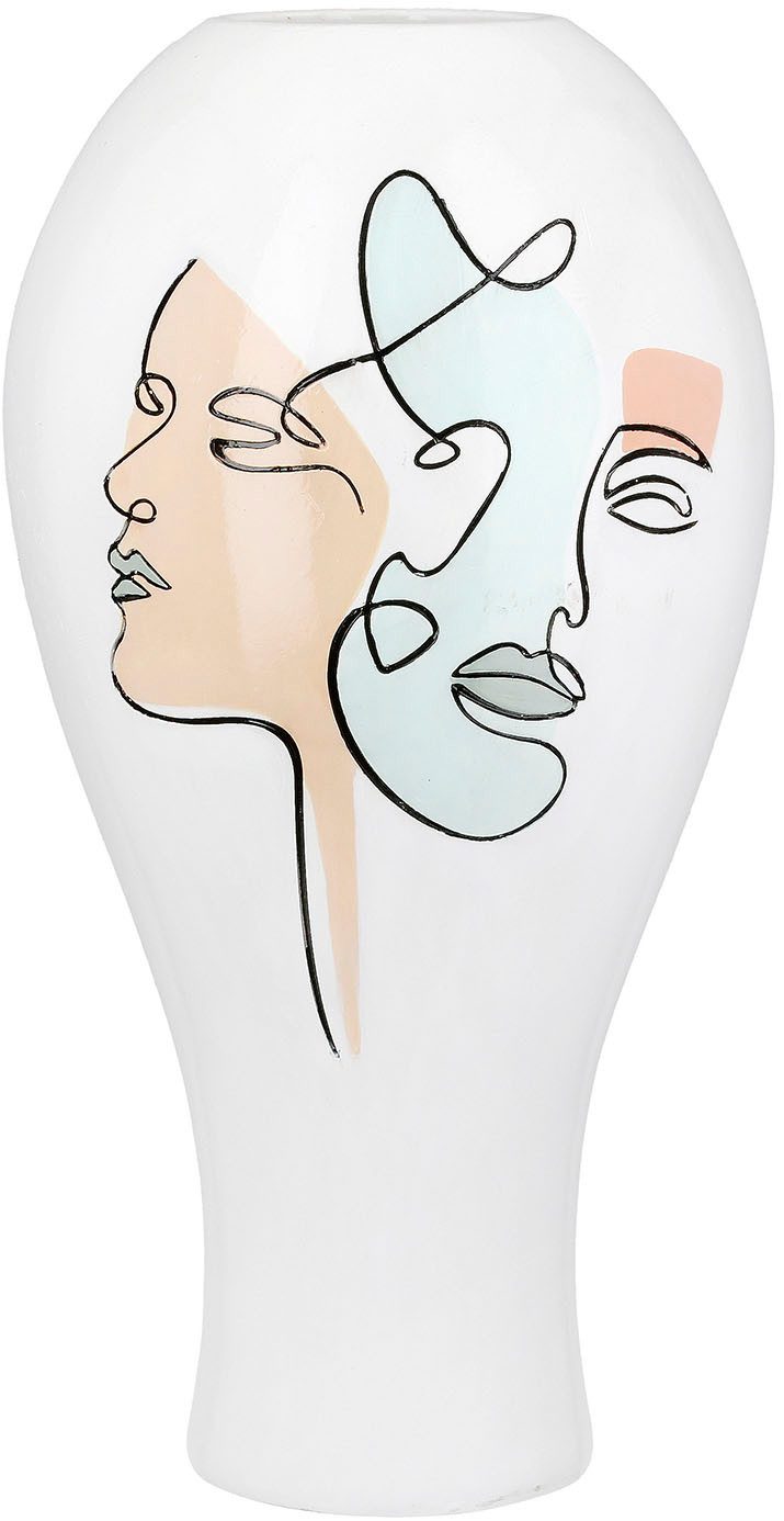 Tischvase Vase bauchig Voir weiß H. 36 cm