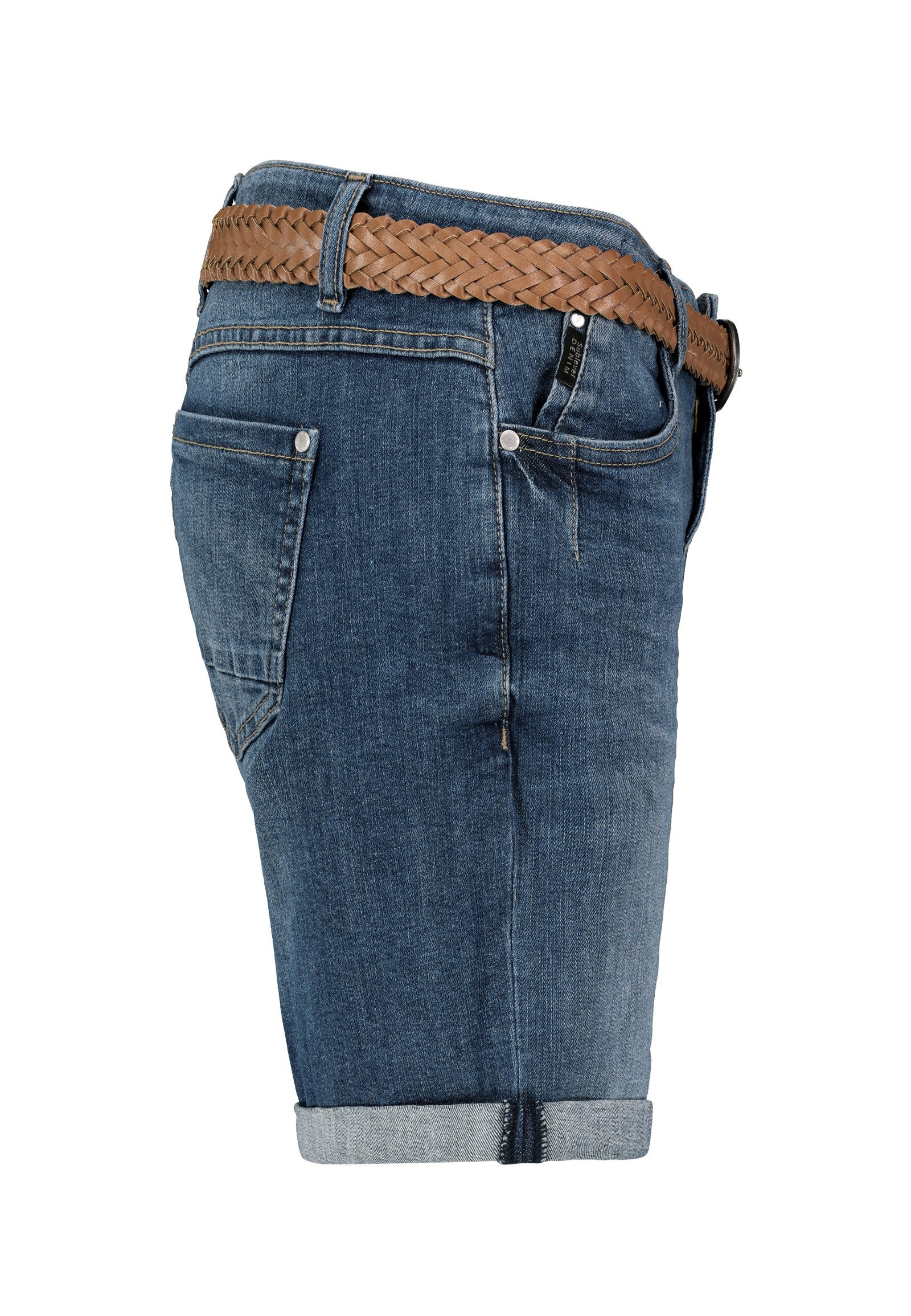 SUBLEVEL Bermudas Damen Jeans Shorts Bermuda Kurze Hose Shorts Short Denim Stretch Denim