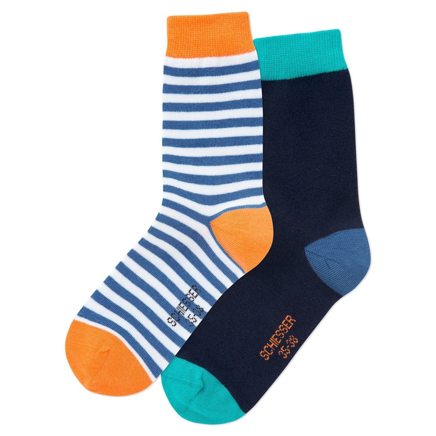 Schiesser Langsocken 142518 (Packung, 2-Paar, 2 Paar) Kinder Socken, Jungen & Mädchen mit Baumwolle, Kindersocken