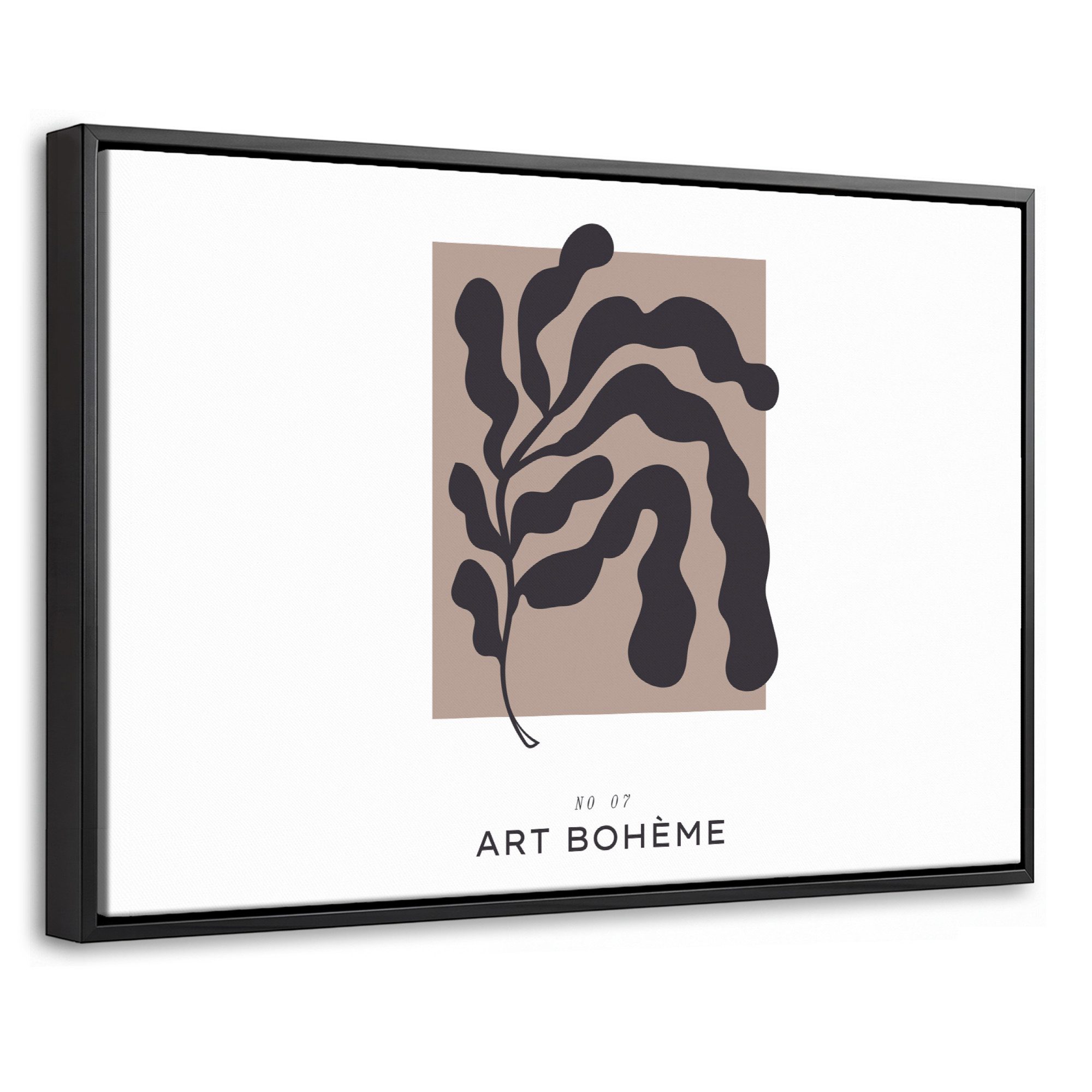 OneMillionCanvasses® Leinwandbild mit Rahmen - Pflanzen - Abstrakt - Boho, Fotodruck (1 St), Bilder, Zimmer Wand Bild Dekoration 30x20cm