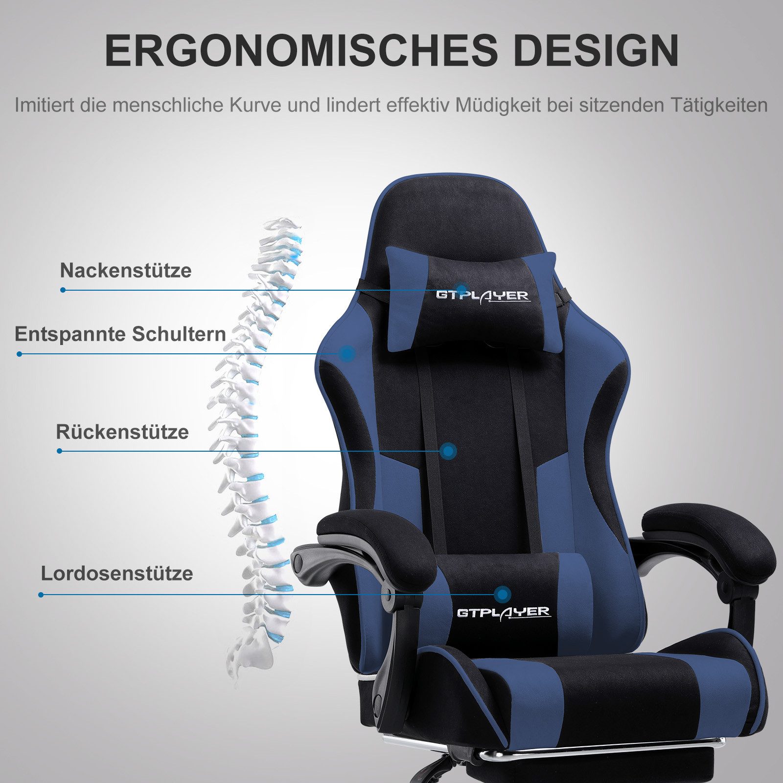 GTPLAYER Gaming-Stuhl Bürostuhl Gaming Stuhl Massage günstig online kaufen