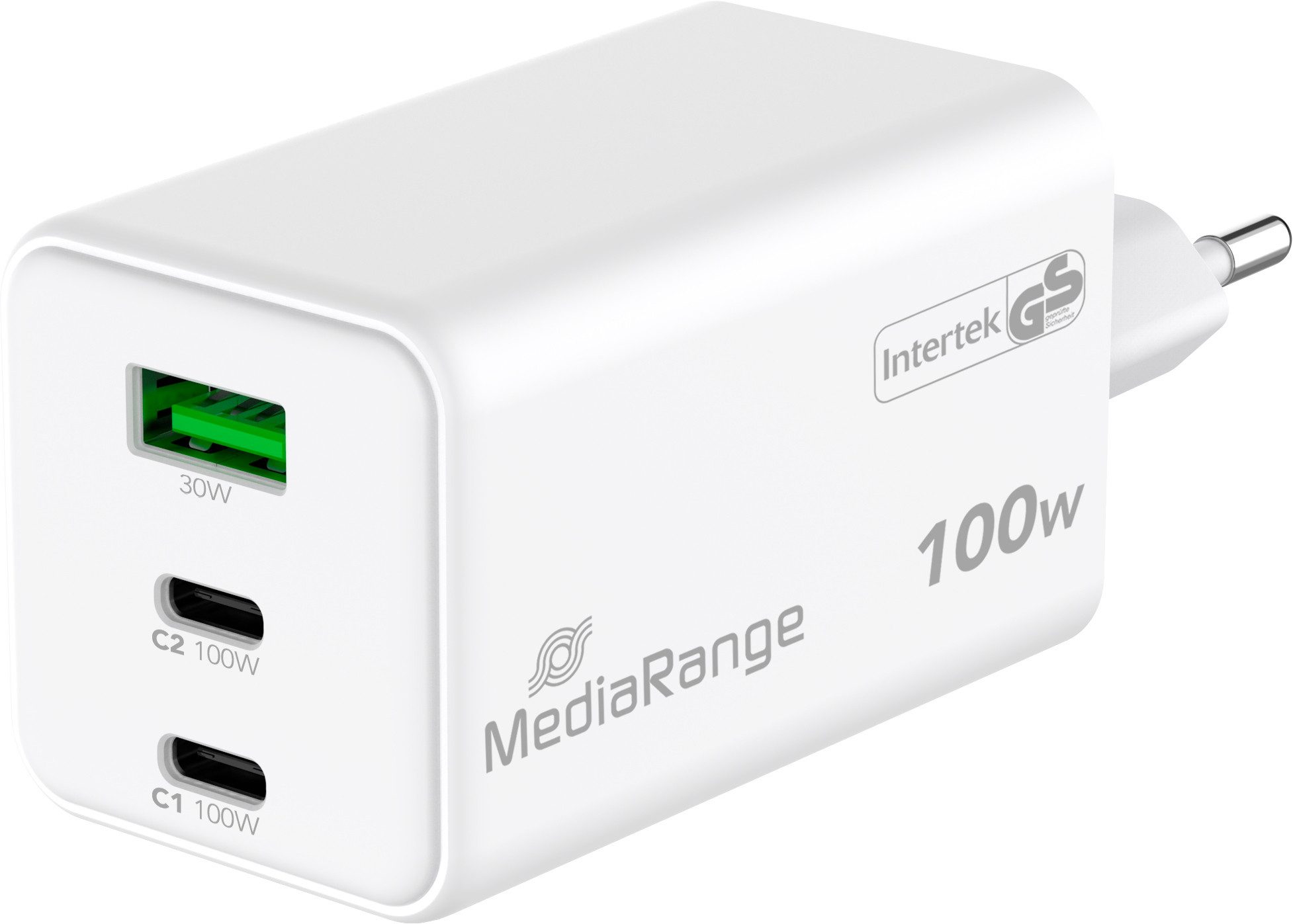Mediarange Mediarange Ladegerät Power Adapter 100 Watt GaN USB-A + 2x USB-C USB-Ladegerät