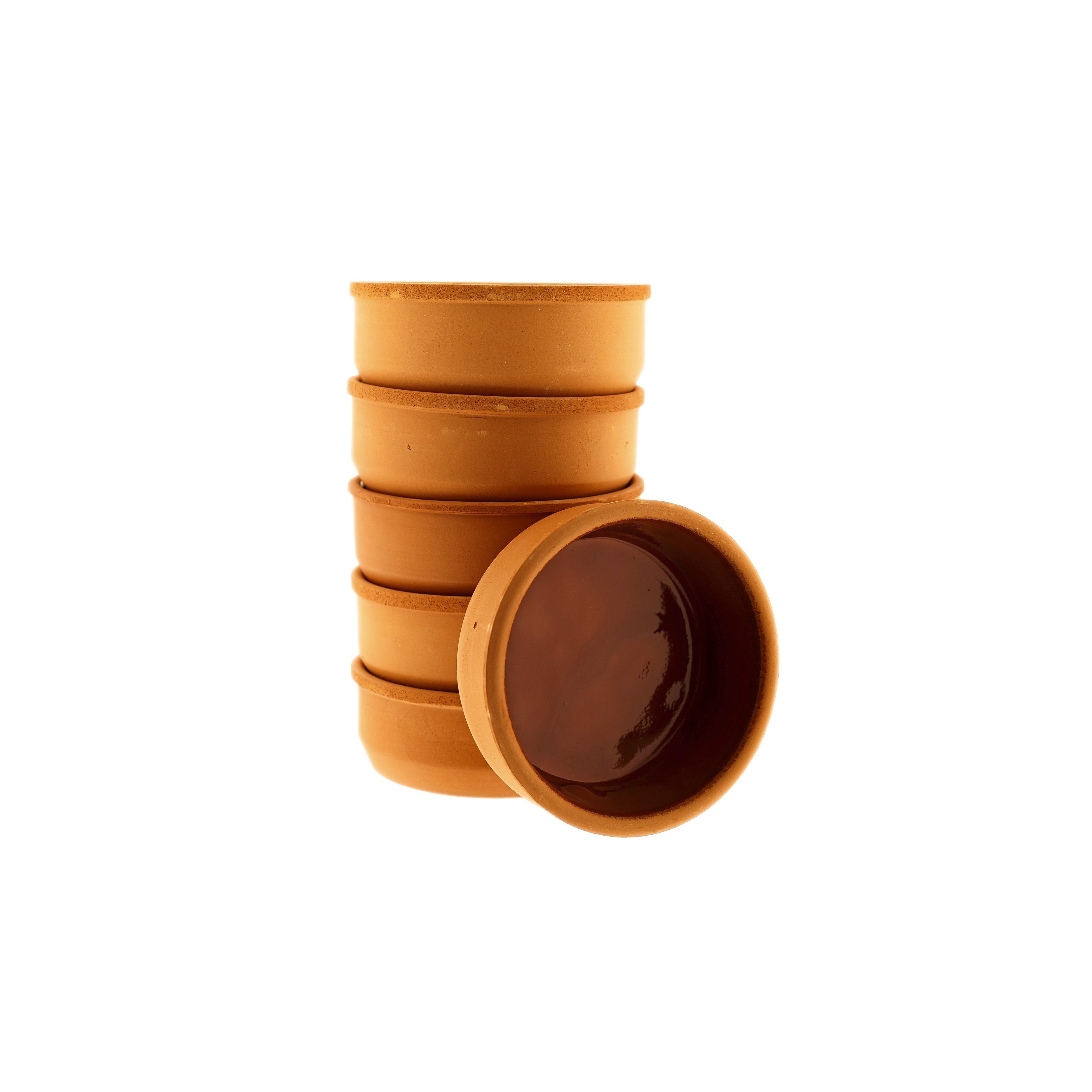 Schäfer Elektronik Schale Tonschalen für Tapas, Güvec oder Gratin - 6er Set, ø12 x 4 cm, Ton, (6-tlg)