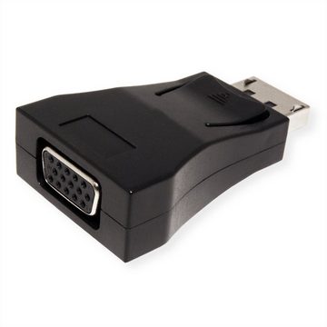 VALUE DisplayPort-VGA Adapter, DP ST - VGA BU Audio- & Video-Adapter DisplayPort Männlich (Stecker) zu HD D-Sub 15-polig (HD-15), VGA Weiblich (Buchse), Aktiv