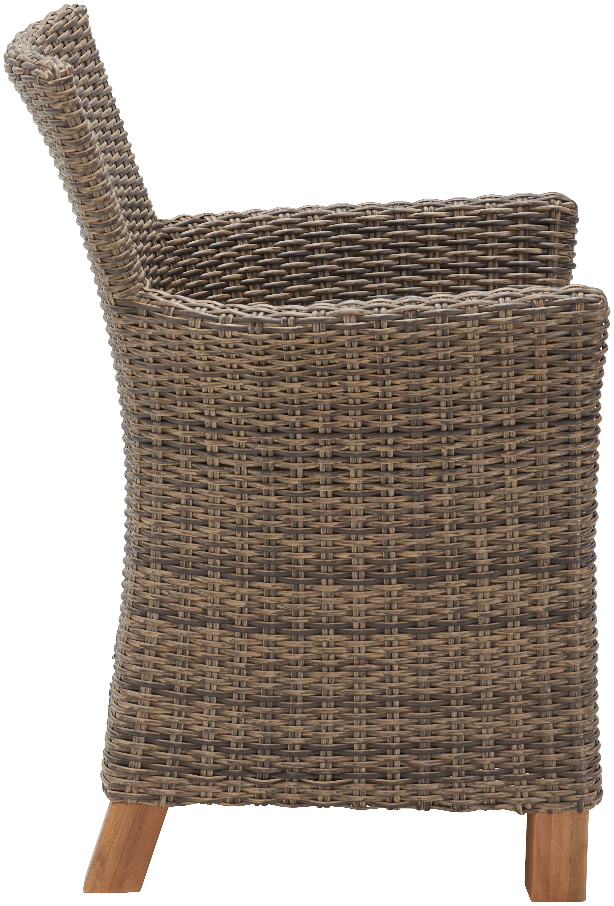 MERXX Garten-Essgruppe Toskana, (17-tlg., 8x Sessel, 1x Doppelausziehtisch 180(220/260)x100 cm, inkl. Sitzkissen), Aluminium, Polyrattan, Akazienholz FSC 100 %, geeignet für 8 Personen