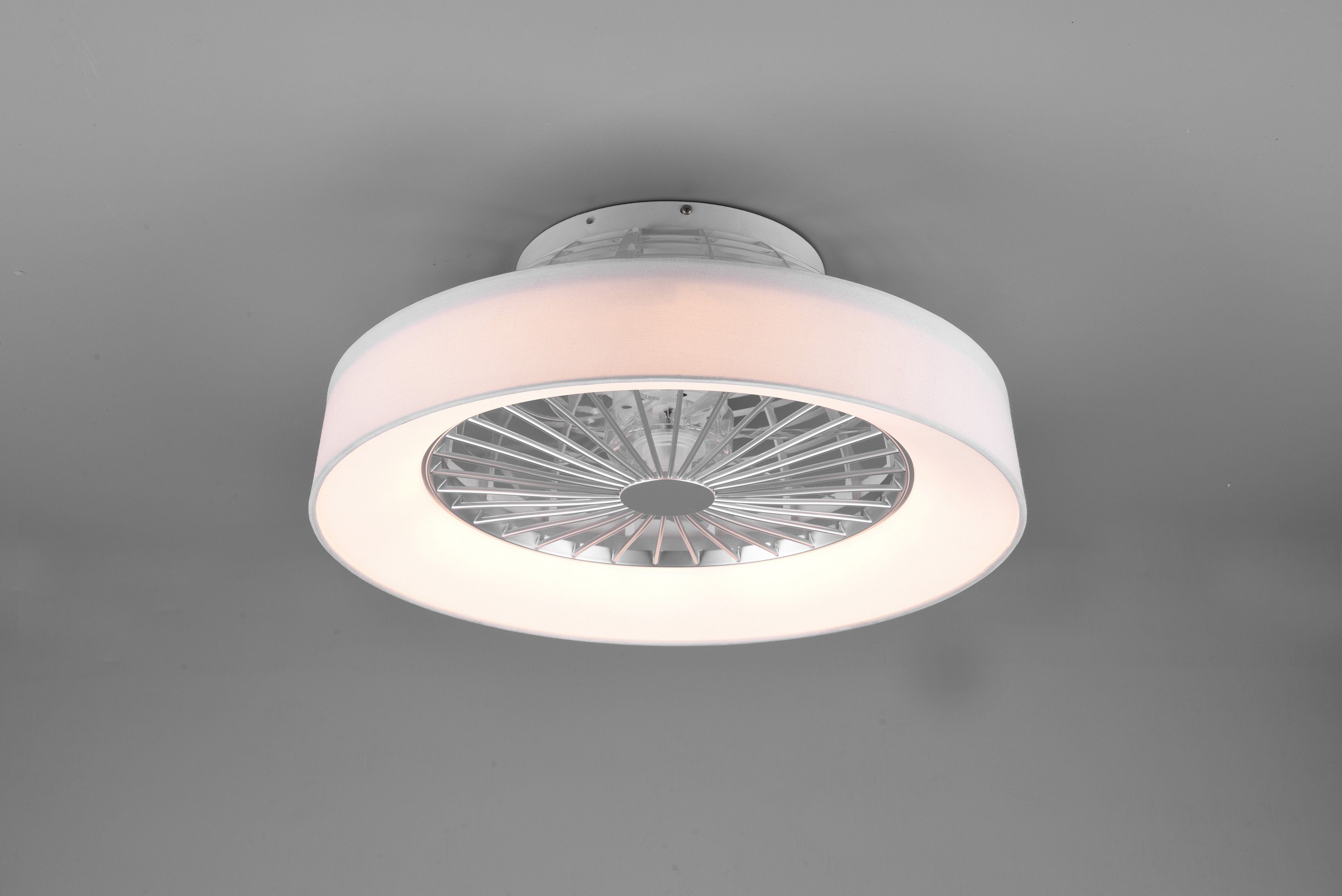 Farsund, Ventilator, getrennt Ventilator Leuchte/ TRIO Ventilatorfunktion, getrennt schaltbar fest LED LED mit Deckenleuchte Leuchten schaltbar, integriert, Neutralweiß, Fernbedienung.,