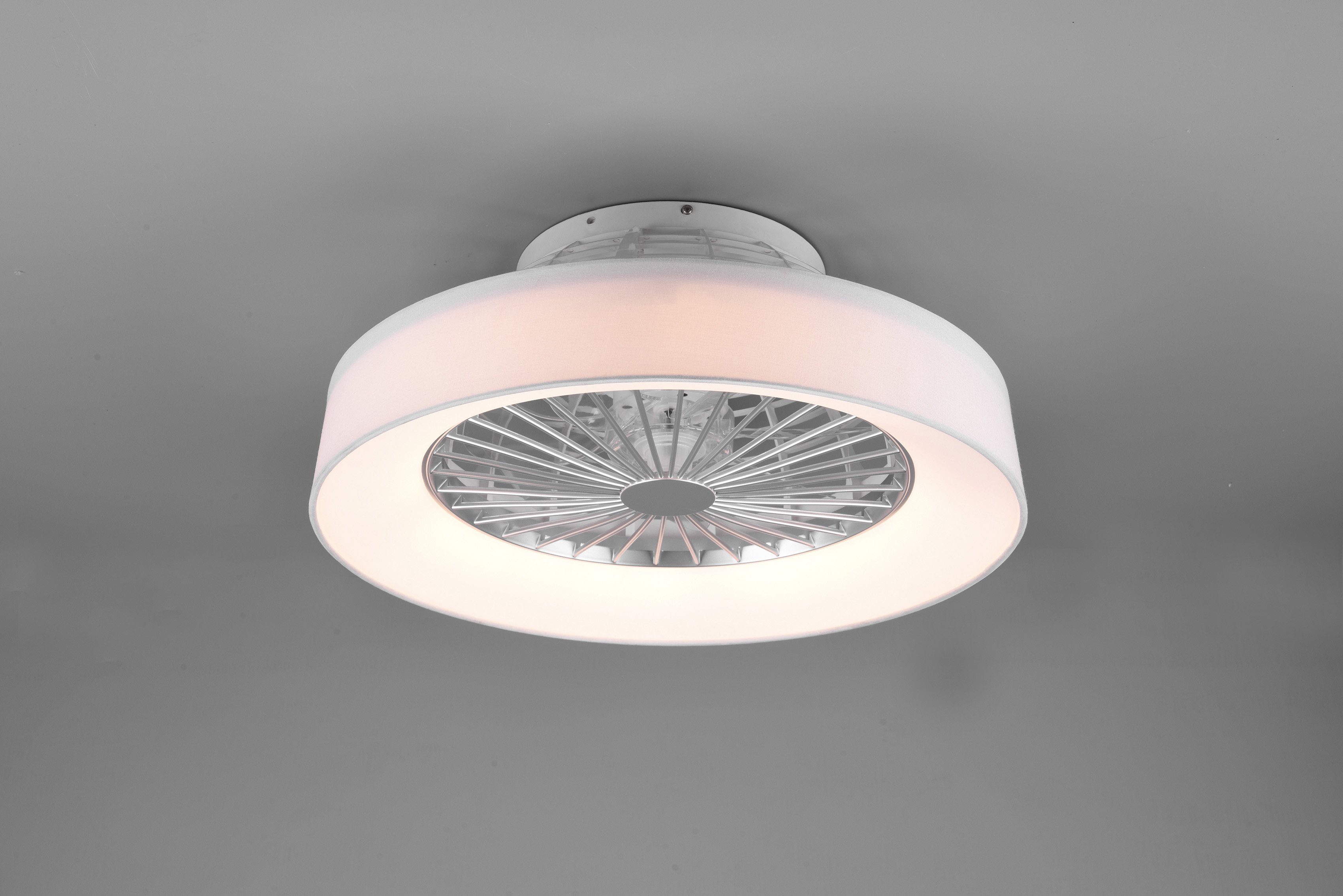 TRIO Leuchten LED Leuchte/ Neutralweiß, Ventilator, getrennt Deckenleuchte LED fest integriert, schaltbar, Farsund, Fernbedienung., Ventilator Ventilatorfunktion, getrennt mit schaltbar