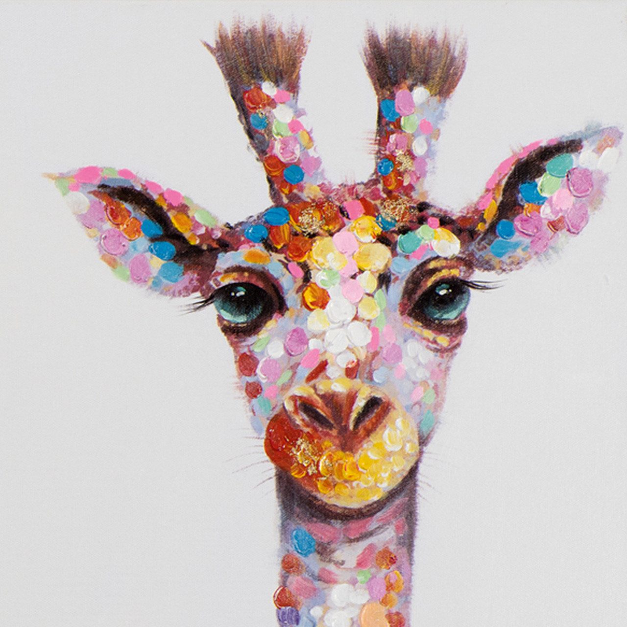 ArtUniverse Gemälde Bunte fröhliche Giraffen-Truppe 50x100 günstig online kaufen