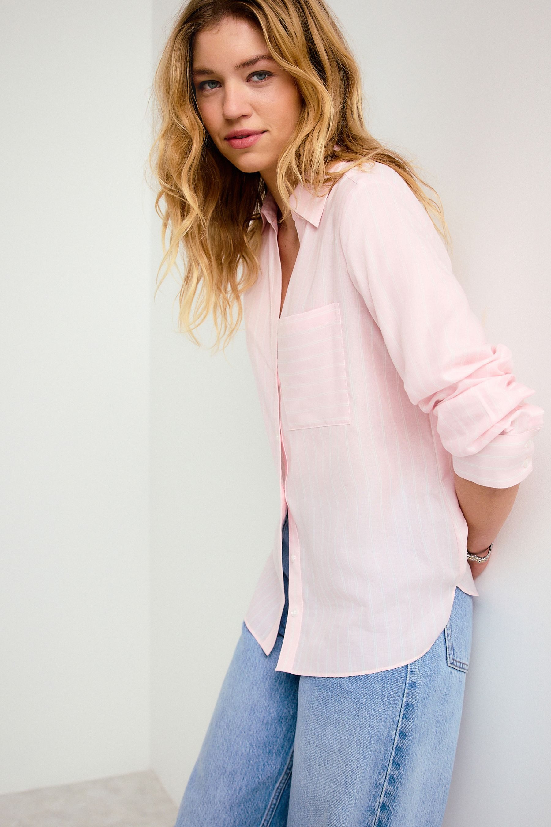 Next Hemdbluse Weiches Relaxed Fit Langarm-Shirt (1-tlg) – Bild 4 von 5