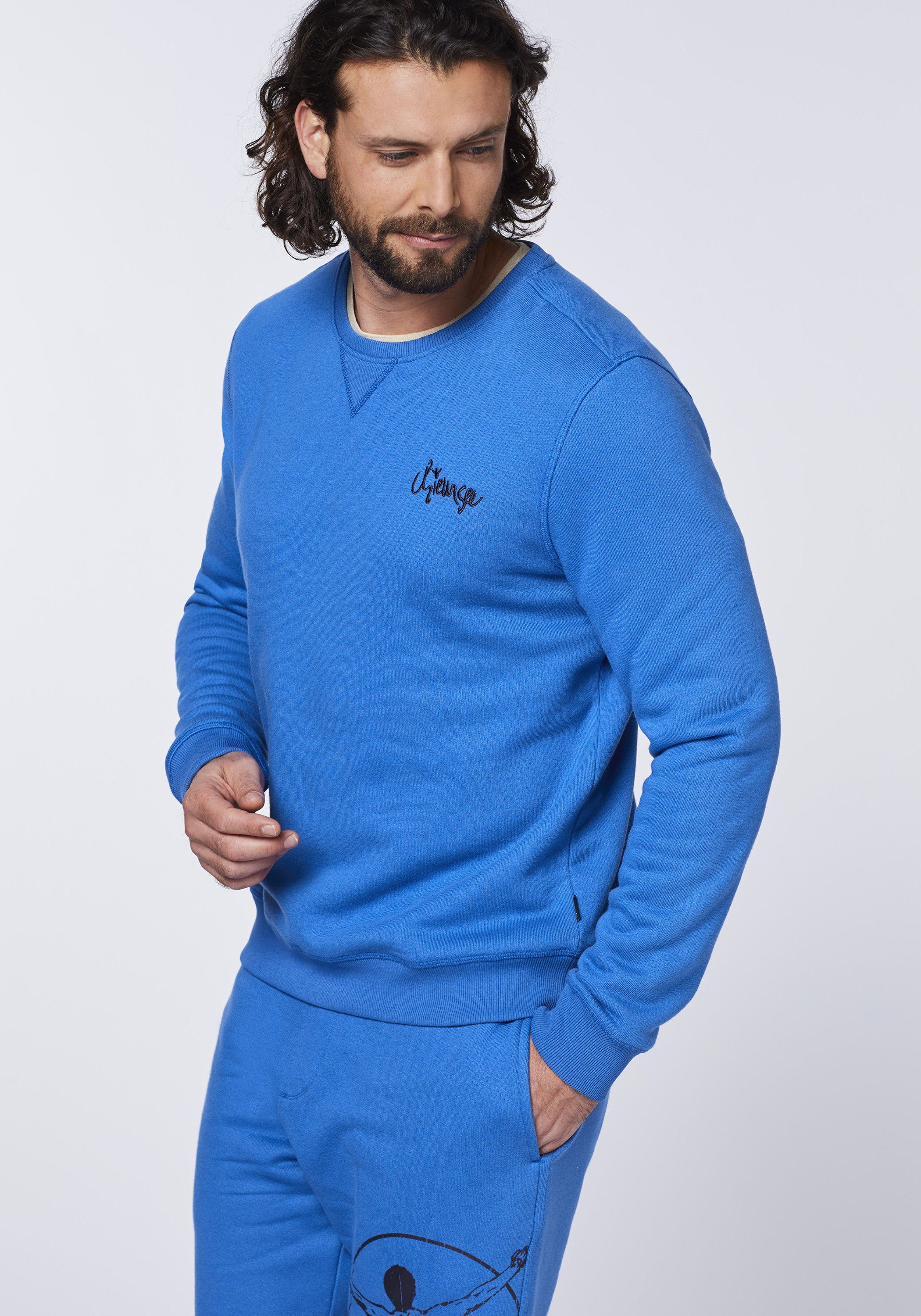 Chiemsee Sweatshirt 1 mit 19-4053 aus Baumwollmix Logo-Print Turkish Sea Sweatshirt