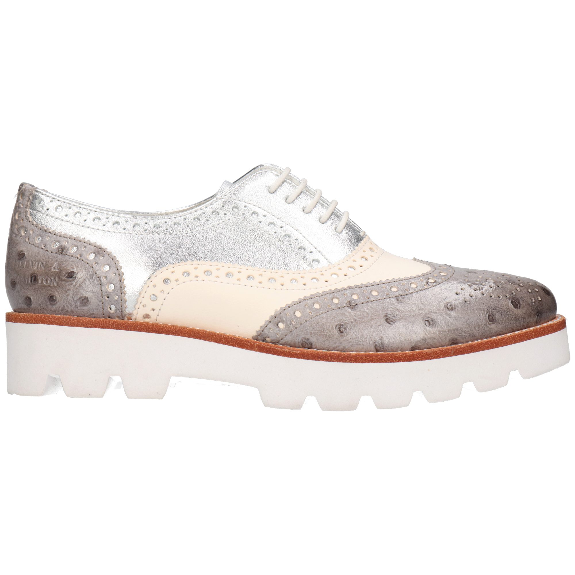 Melvin & Hamilton Molly 2 Leder-Oxford Schuhe für Damen Schnürschuh Plateausohlen, Echtes Leder
