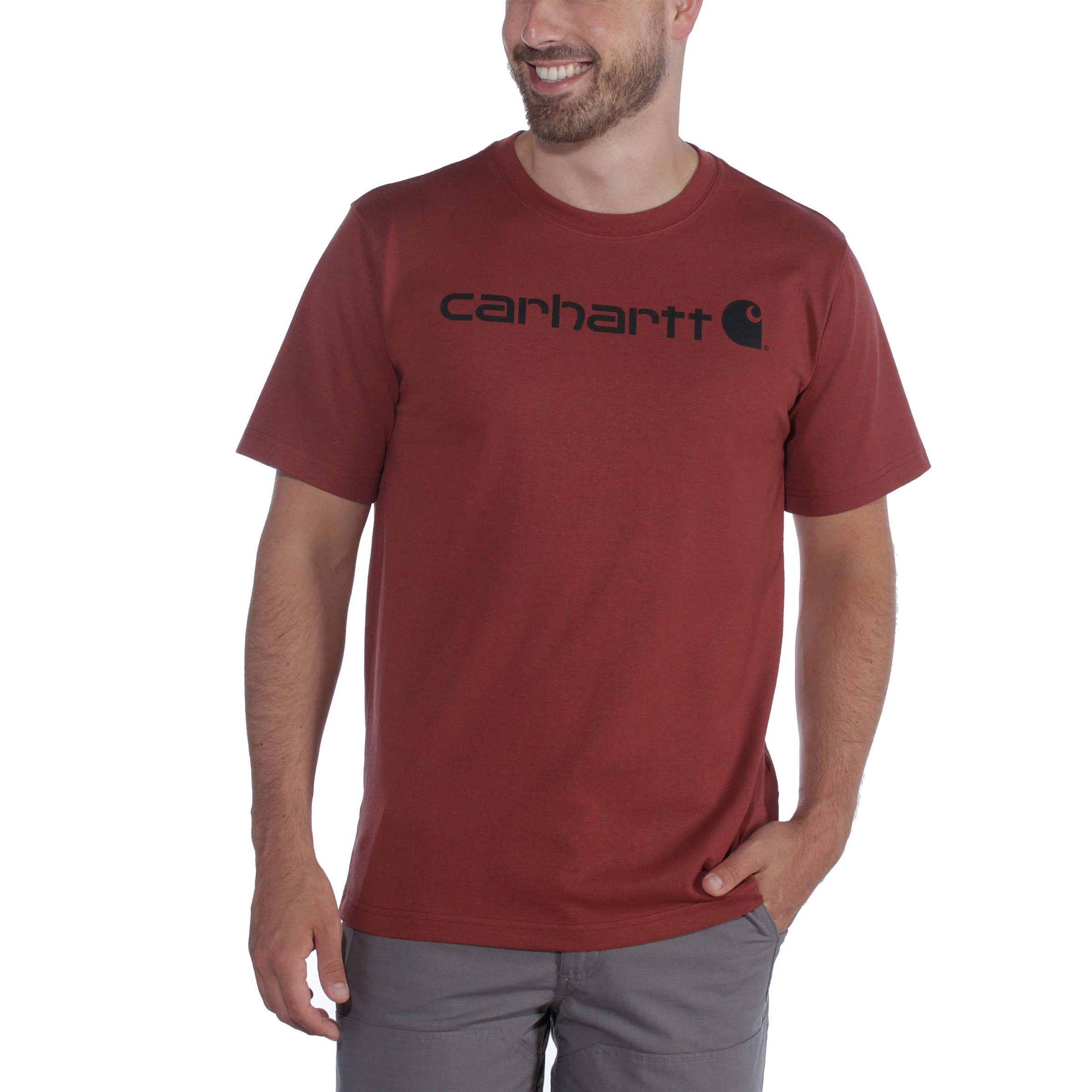 Carhartt T-Shirt Logo Heavyweight cobalt dark heather Short-Sleeve Carhartt Adult Fit T-Shirt Herren Graphic Relaxed blue
