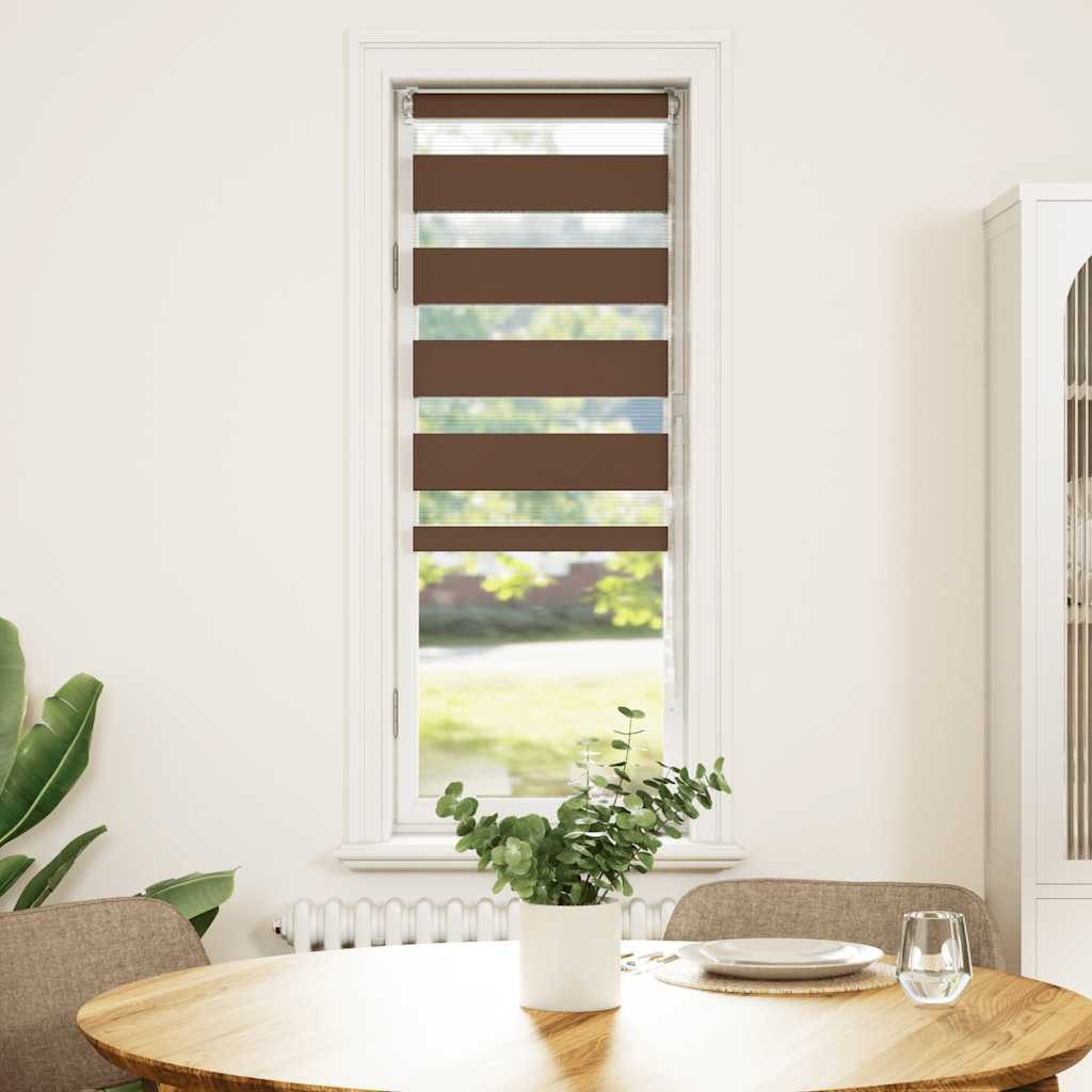 Rollo Doppelrollo Braun 45x150 cm Stoffbreite 40,9 cm Polyester, vidaXL
