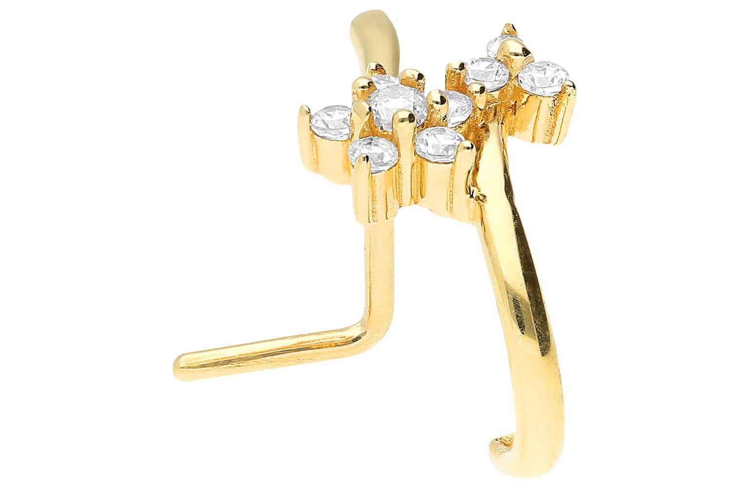 PIERCINGLINE Nasenpiercing Chirurgenstahl Nasenstecker KRISTALLBLUME (Nasenstecker, 1-tlg)
