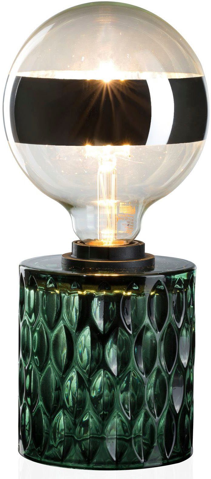 Pauleen Tischleuchte Glas Crystal E27, Magic, ohne Leuchtmittel, Grün