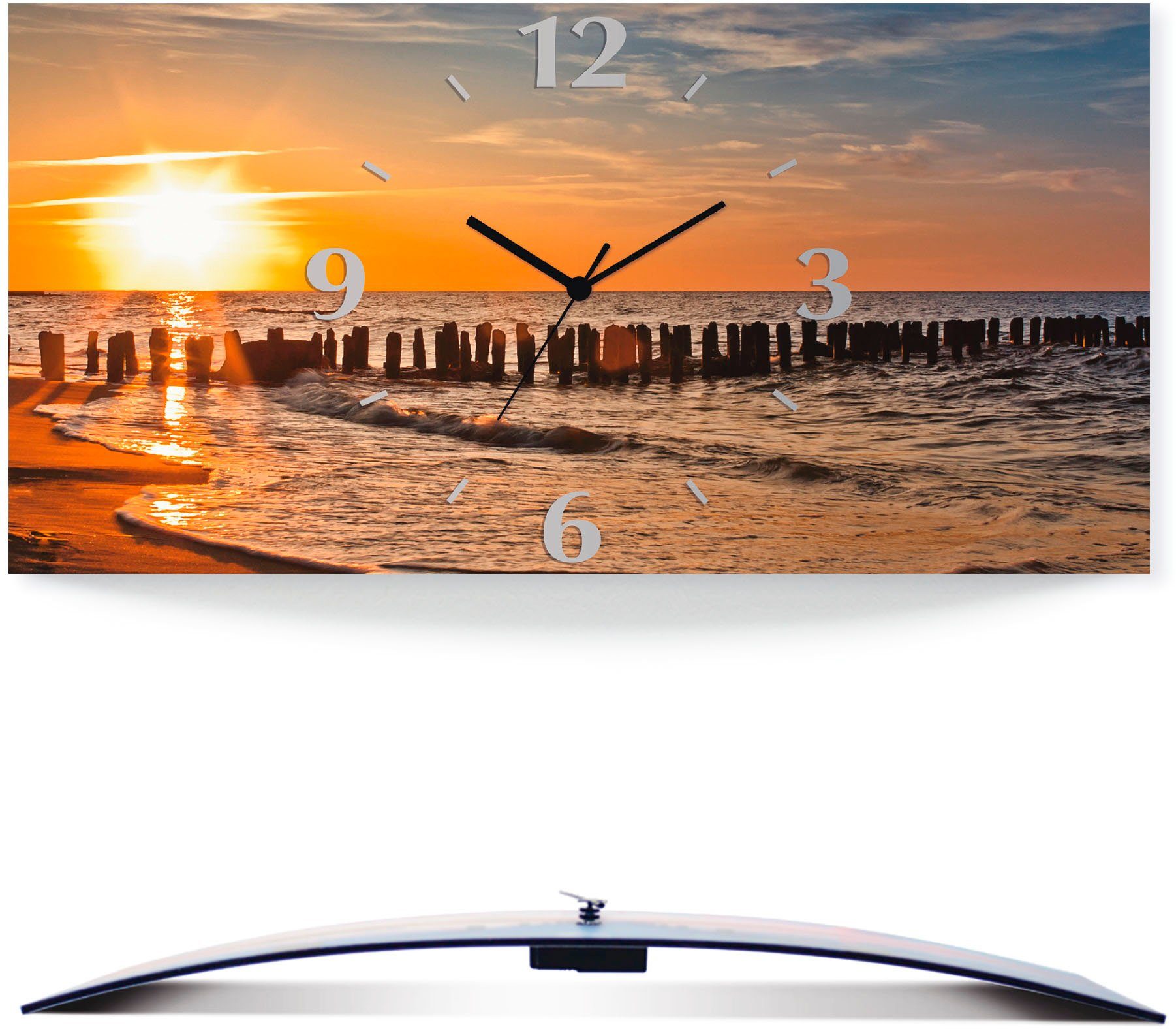Artland Wanduhr Schöner Sonnenuntergang am Strand günstig online kaufen