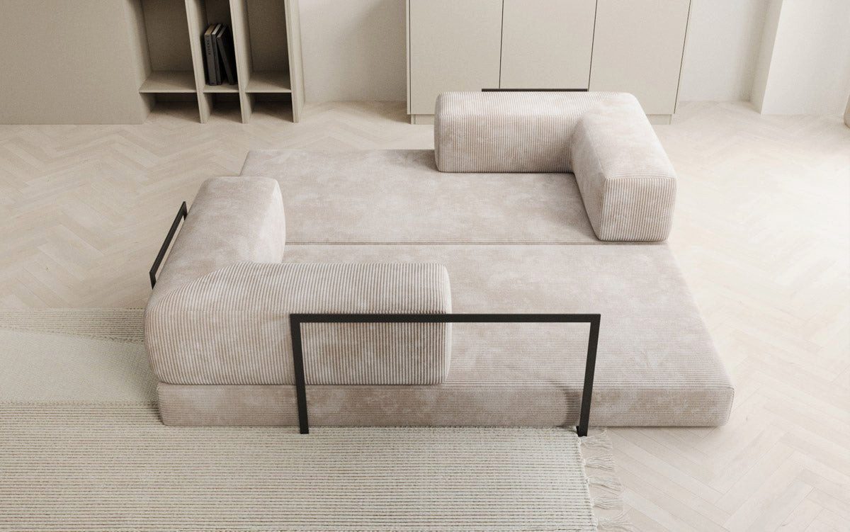 Luxusbetten24 Sofa Designer Sofa Lazy 3 Sitzer, mit Aufklappfunktion und Cordbezug – Bild 5 von 5