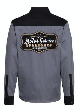 KingKerosin Funktionshemd K.K. Adventure Gear - Motor Service mit herausnehmbarem Softshell-Innenfutter