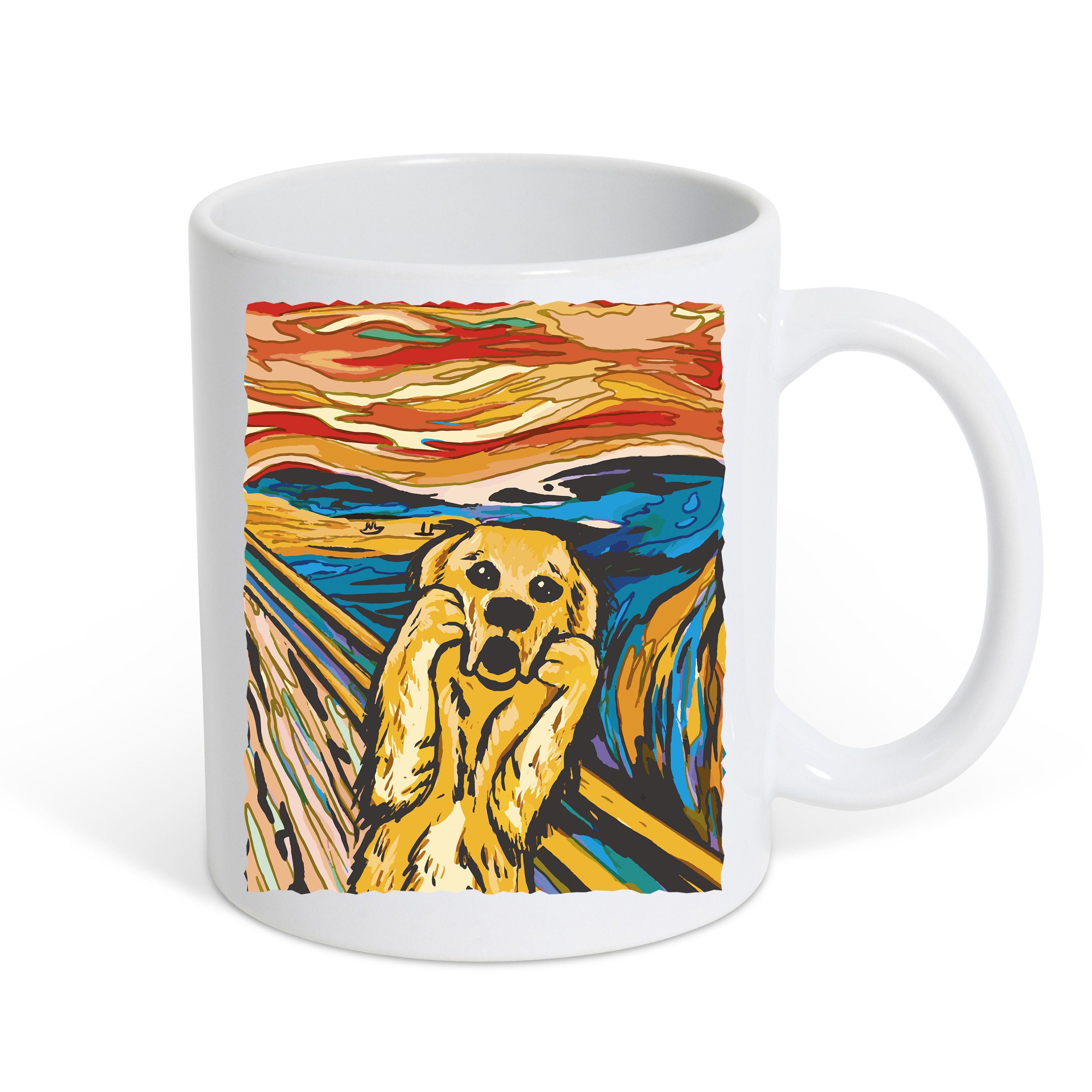 Youth Designz Tasse Scream Dog Kaffeetasse Geschenk, Keramik, mit trendigem Print