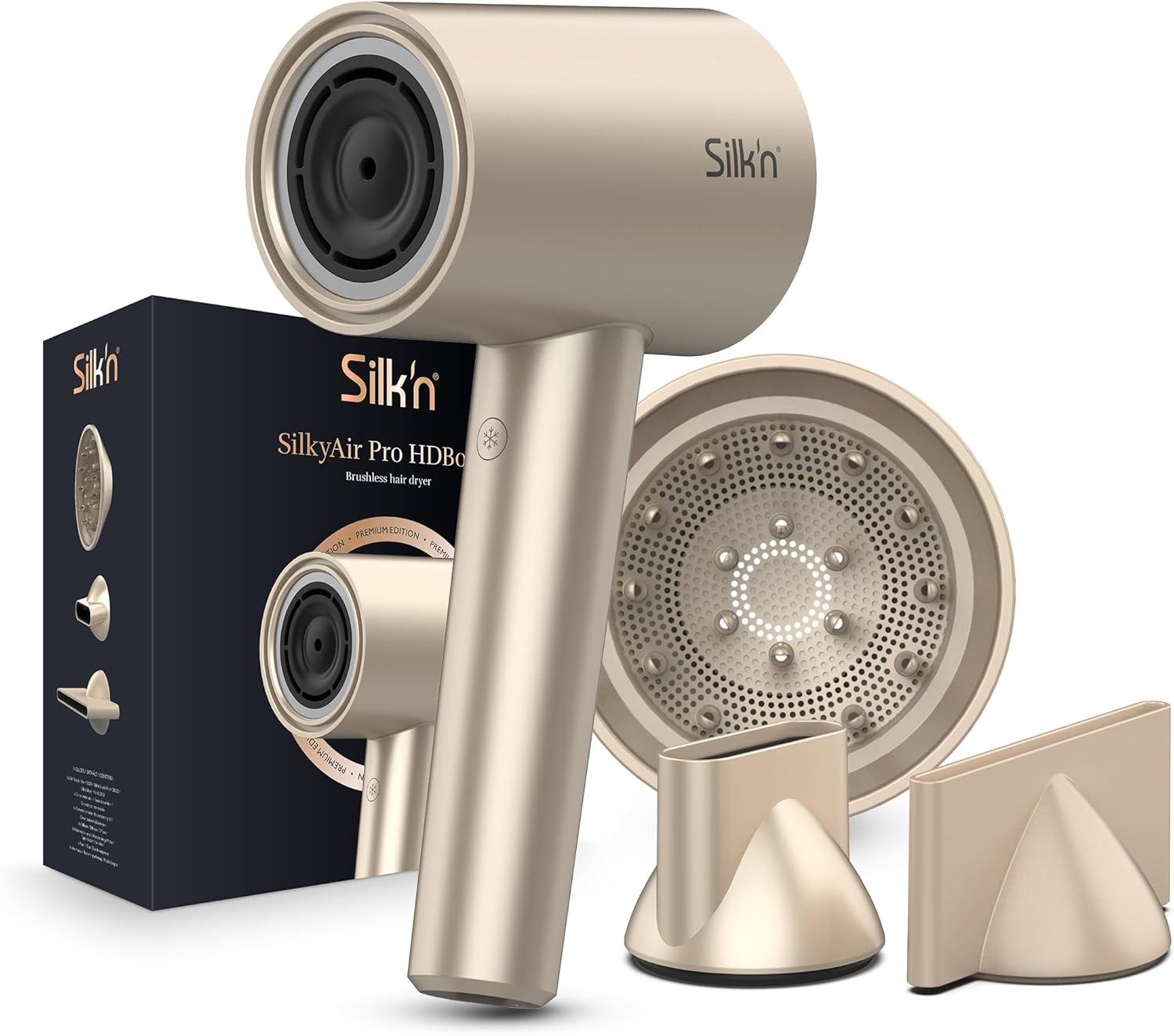 Silk'n Haartrockner HDB3PE1001 SilkyAir Pro Haartrockner, 6 Temperaturmodi von 39°C bis 98°C.