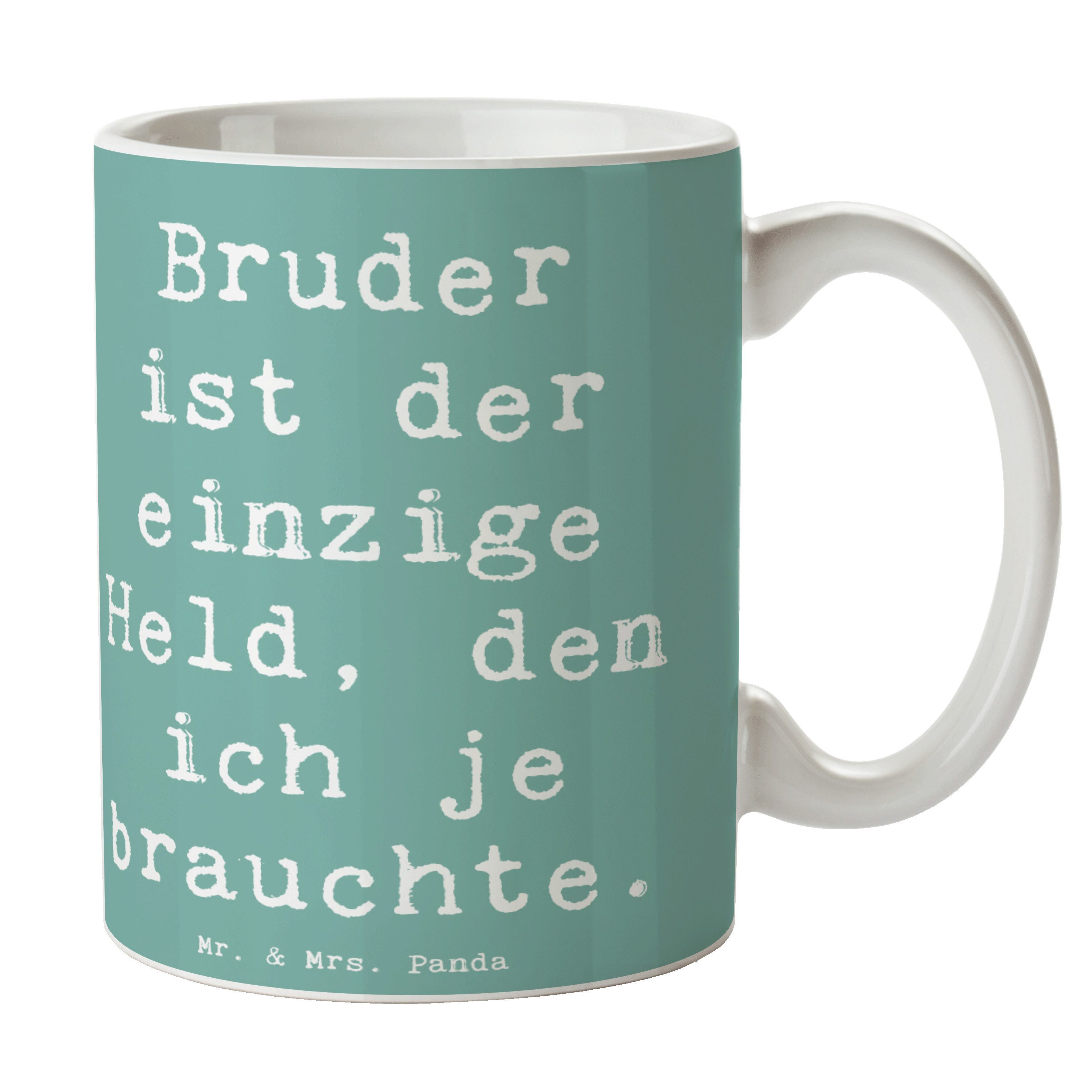 Mr. & Mrs. Panda Tasse Spruch Bruder Held, Trinkbecher, Meeresbrise, Geschwisterbeziehung, G, Keramik, Kaffeetasse Trinkbecher Geschwisterdynamik