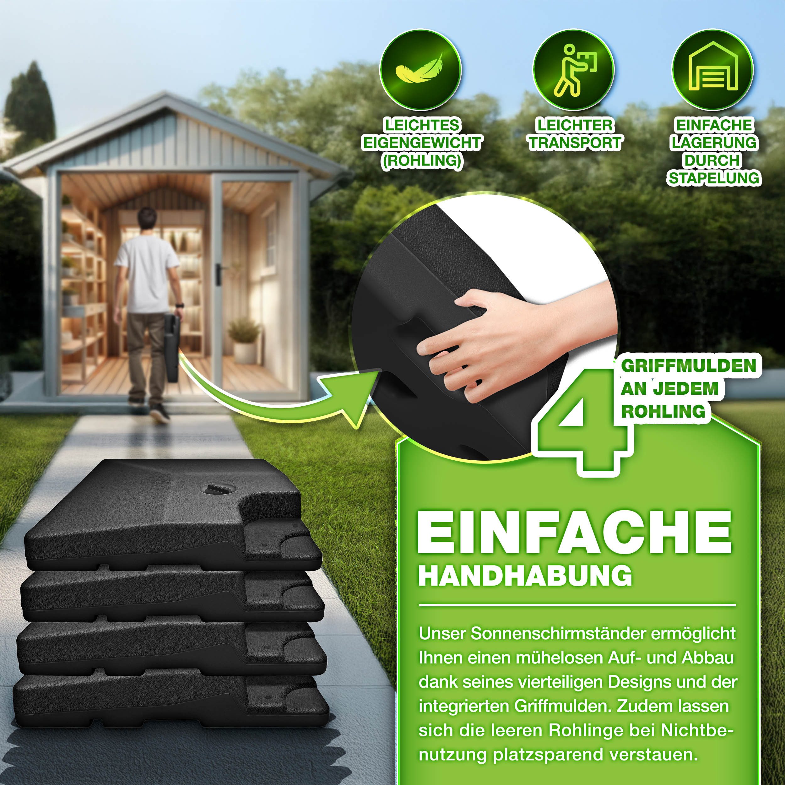 tillvex Sonnenschirm tillvex® Sonnenschirmständer 90L / günstig online kaufen