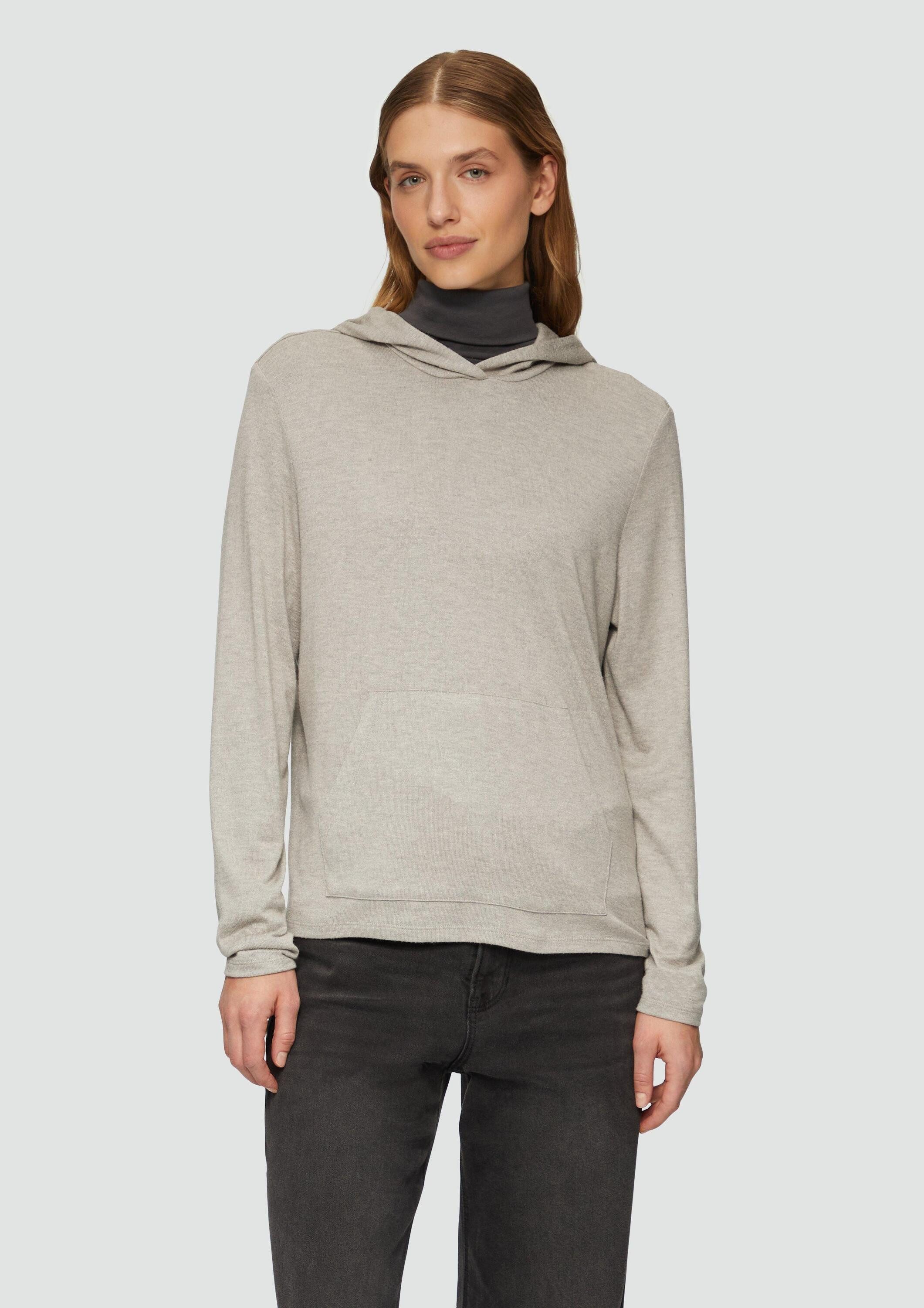 s.Oliver Langarmshirt T-Shirt Leichter Hoodie aus Viskose-Jersey günstig online kaufen